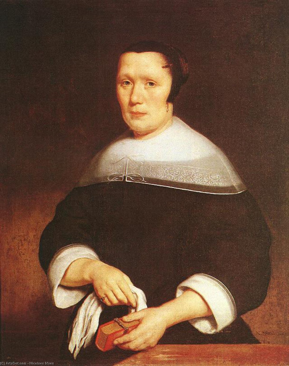 Order Oil Painting Replica Portrait of a Woman, 1667 by Nicolaes Maes (1634-1693, Netherlands) | ArtsDot.com