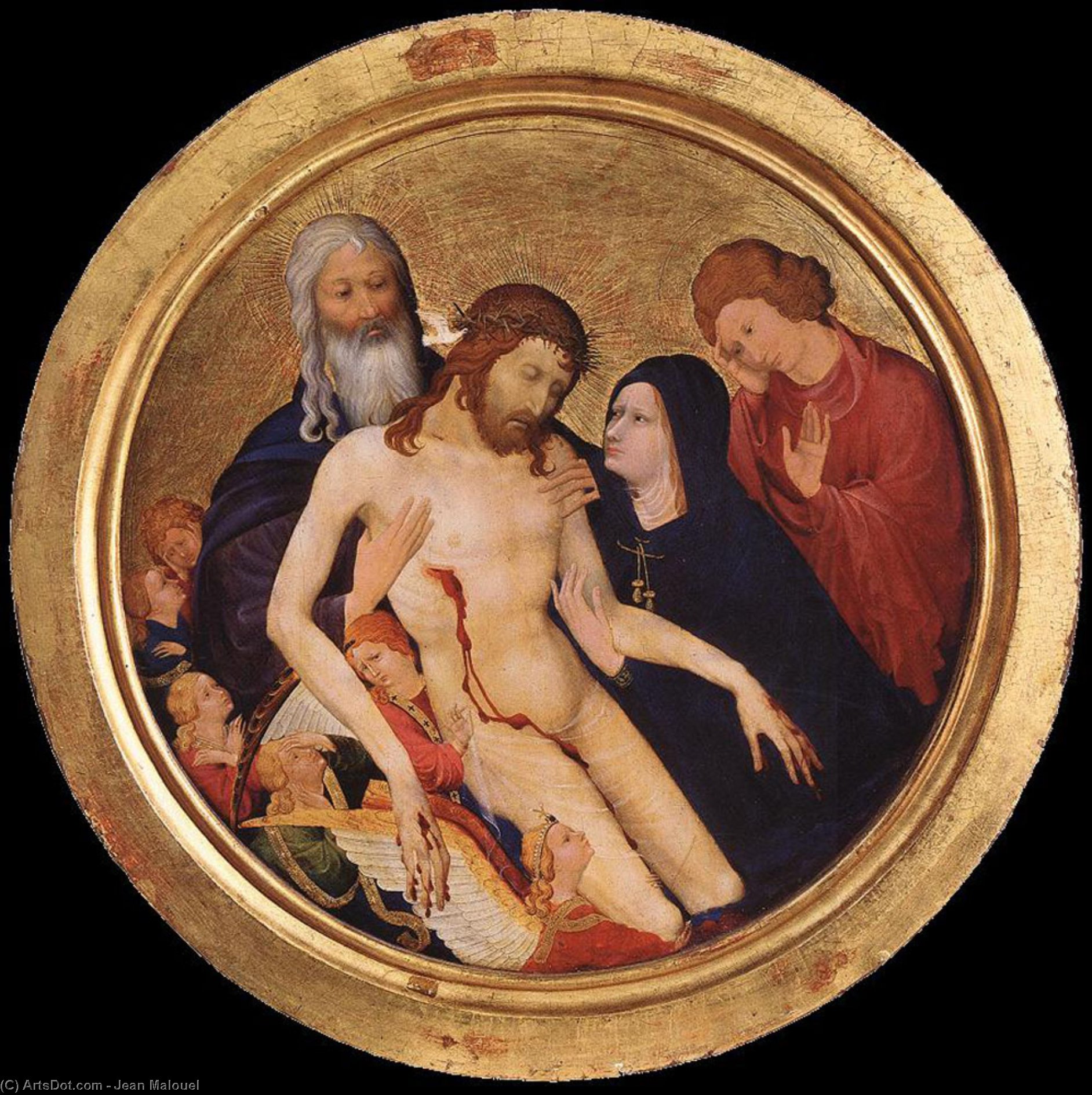 Order Art Reproductions Large Round Pietà, 1400 by Jean Malouel (1375-1415, Netherlands) | ArtsDot.com
