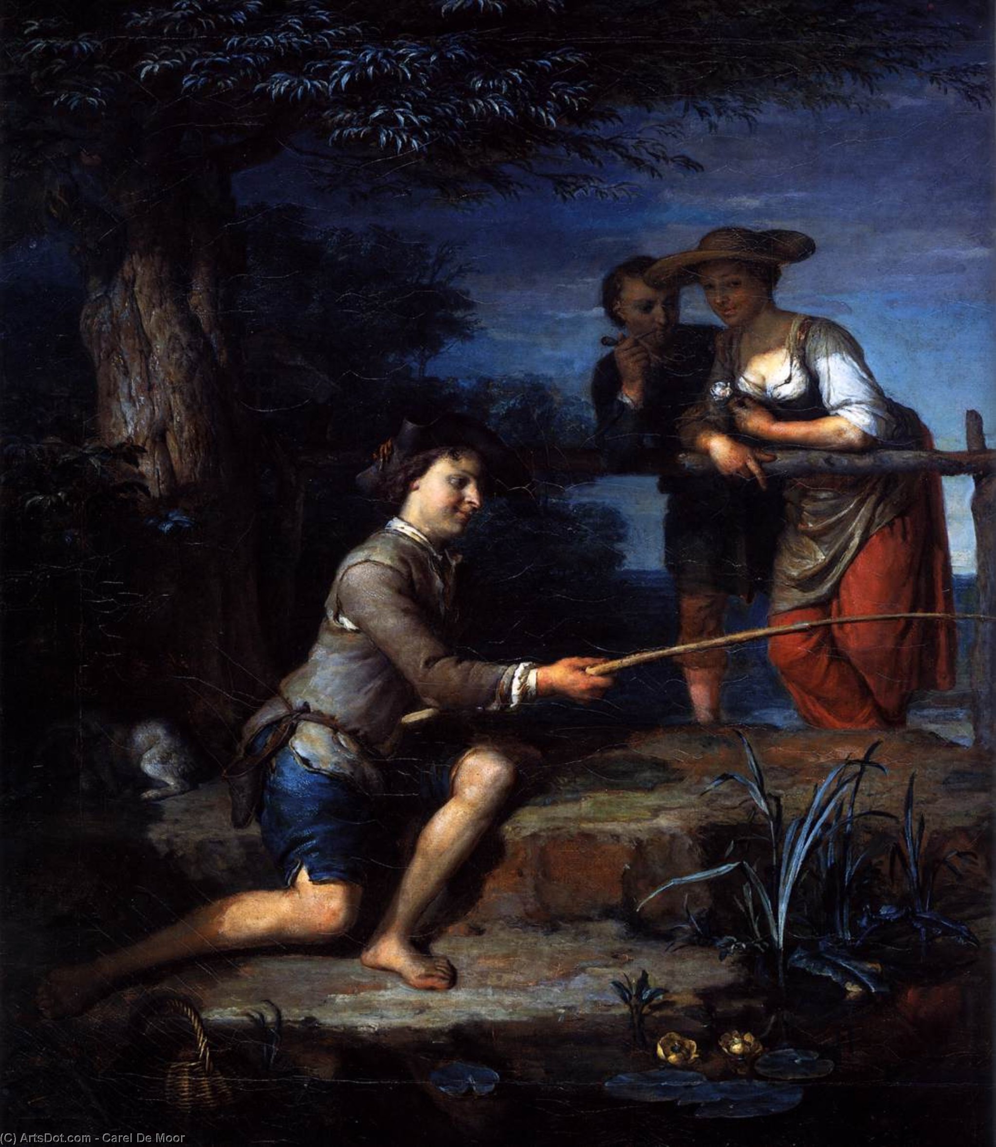 Order Artwork Replica Angler (detail), 1700 by Carel De Moor (1655-1738, Netherlands) | ArtsDot.com