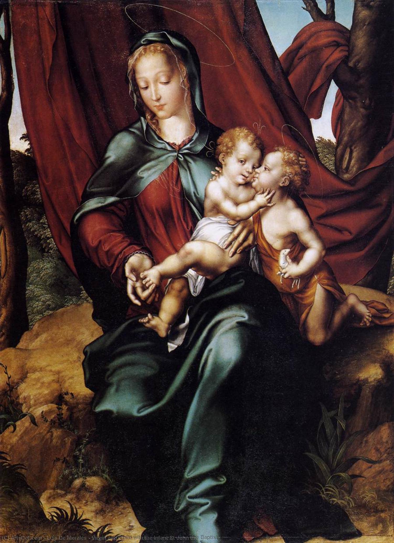 Buy Museum Art Reproductions Virgin and Child with the Infant St John the Baptist, 1550 by Luis De Morales (1509-1586, Spain) | ArtsDot.com