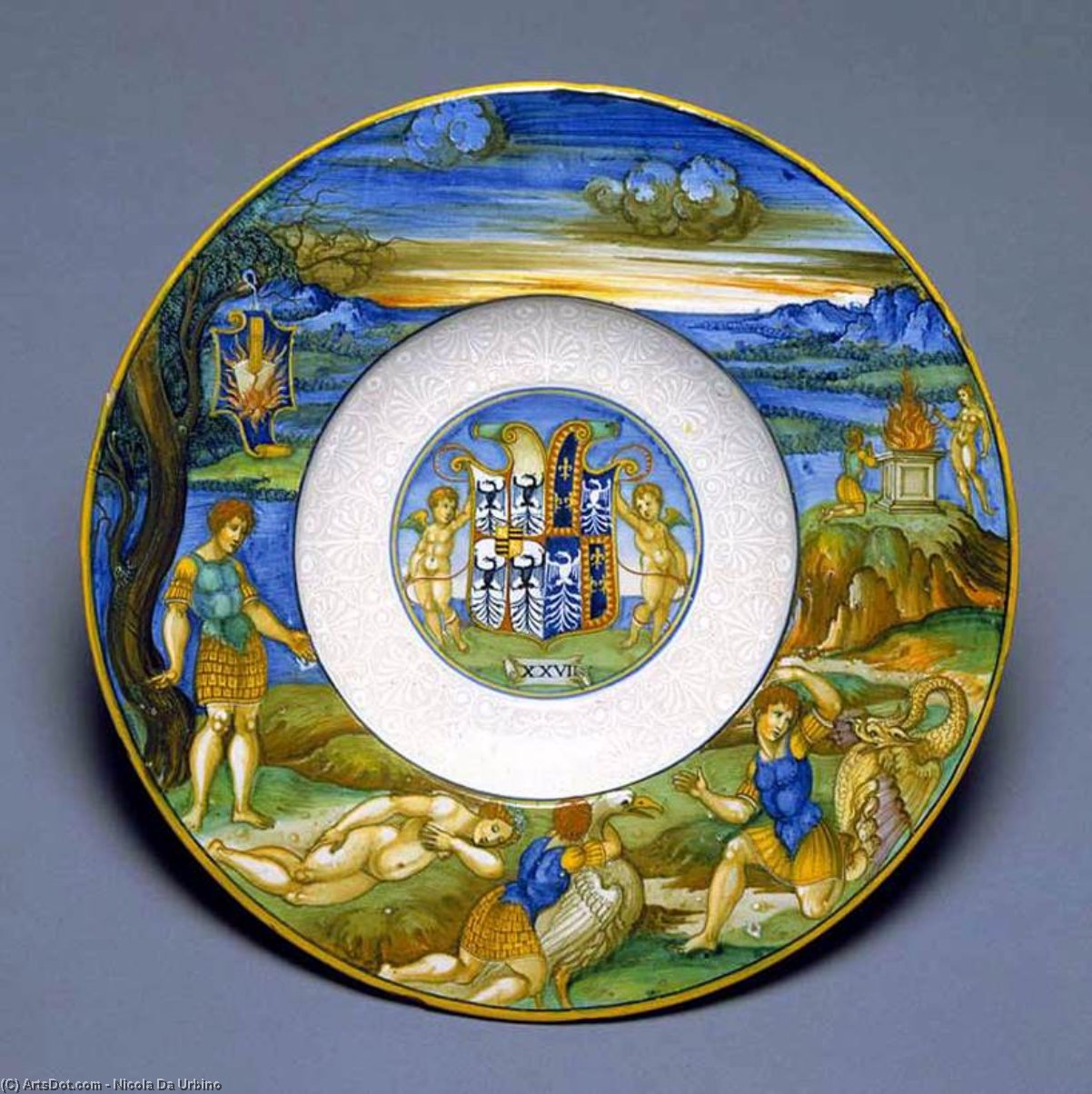 Order Paintings Reproductions Dish, 1524 by Nicola Da Urbino (1480-1544, Italy) | ArtsDot.com