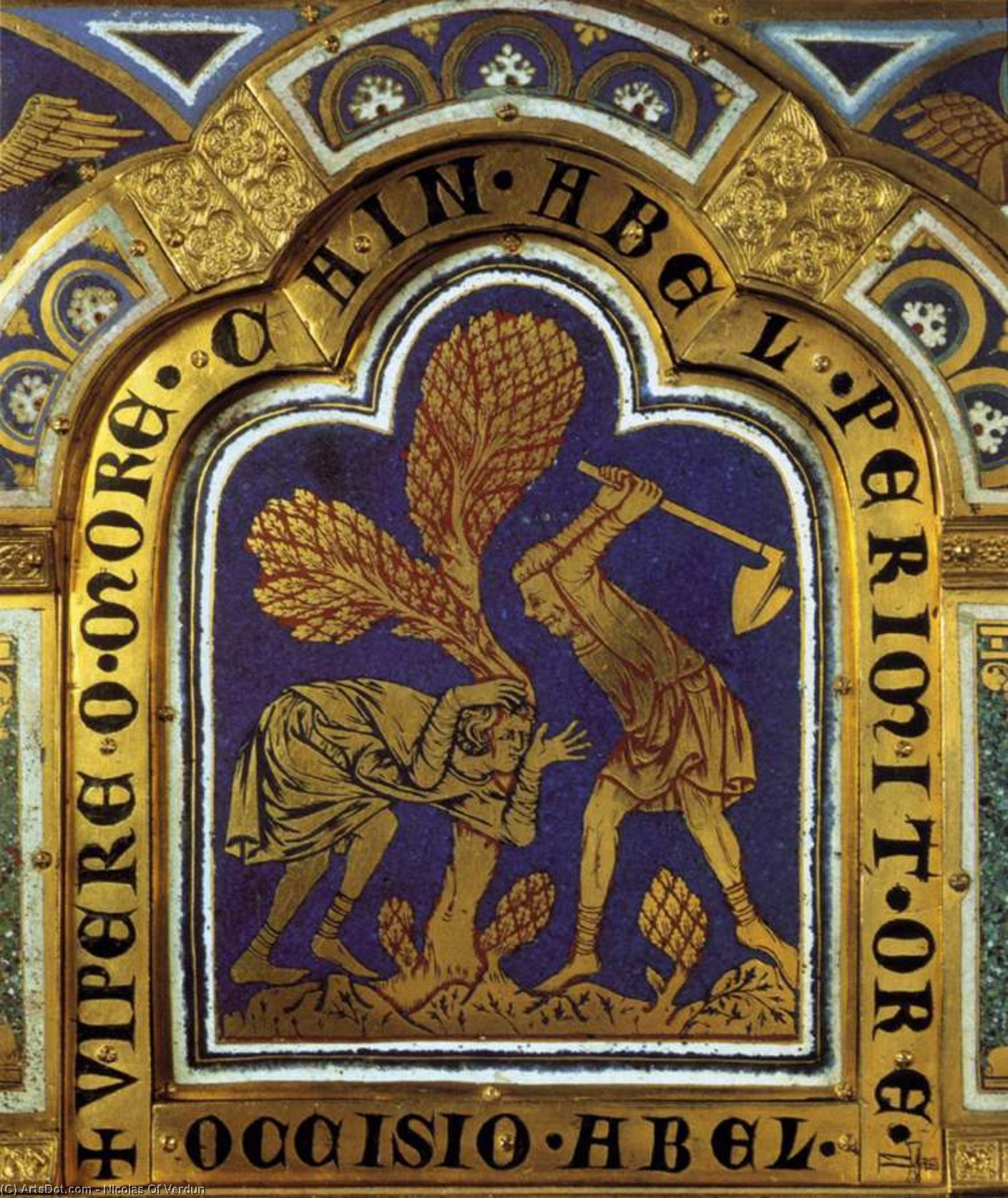 Order Artwork Replica The Killing of Abel, 1181 by Nicolas Of Verdun (1130-1205) | ArtsDot.com