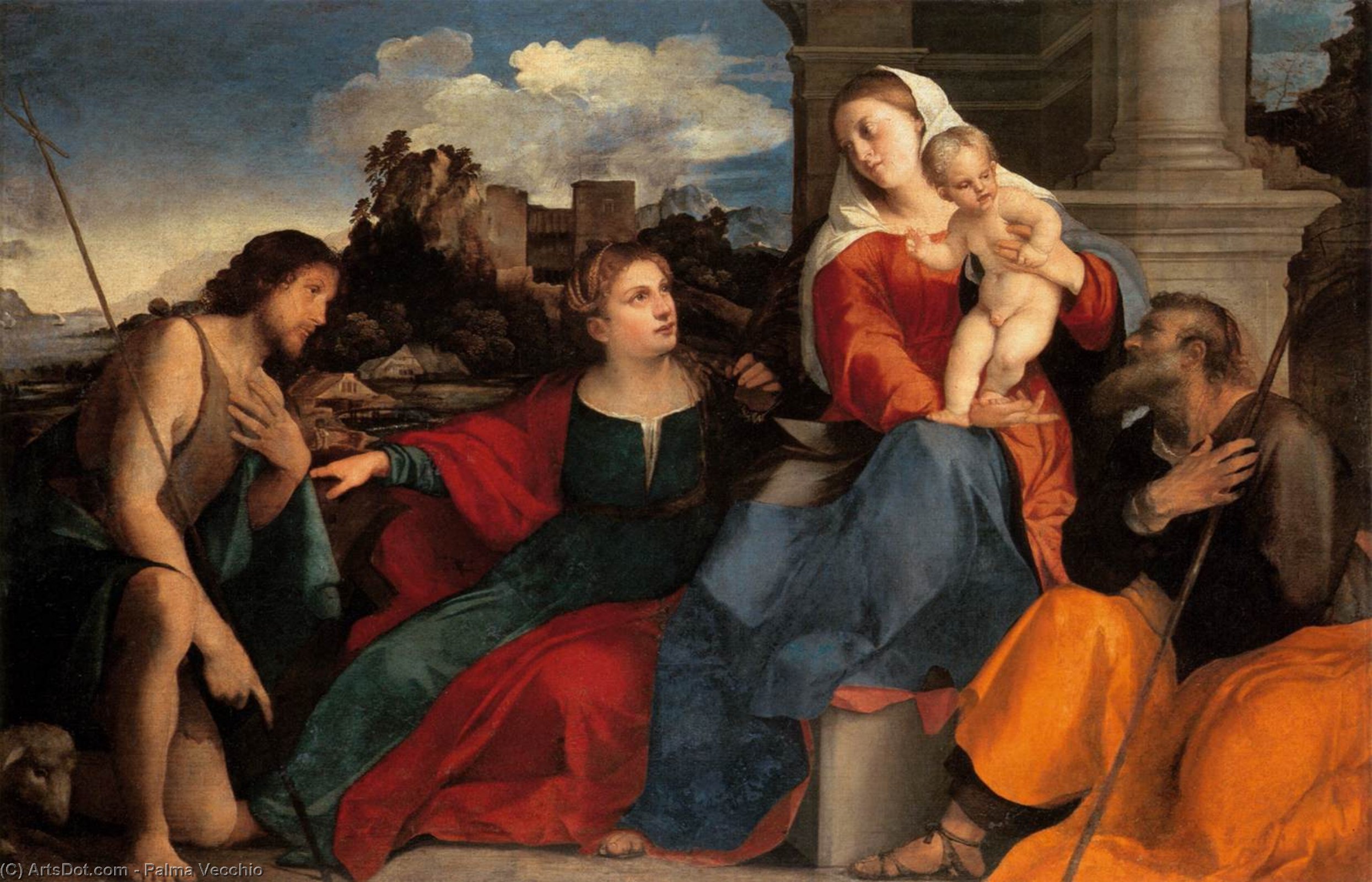 Order Oil Painting Replica Sacred Conversation, 1525 by Palma Vecchio (1480-1528) | ArtsDot.com