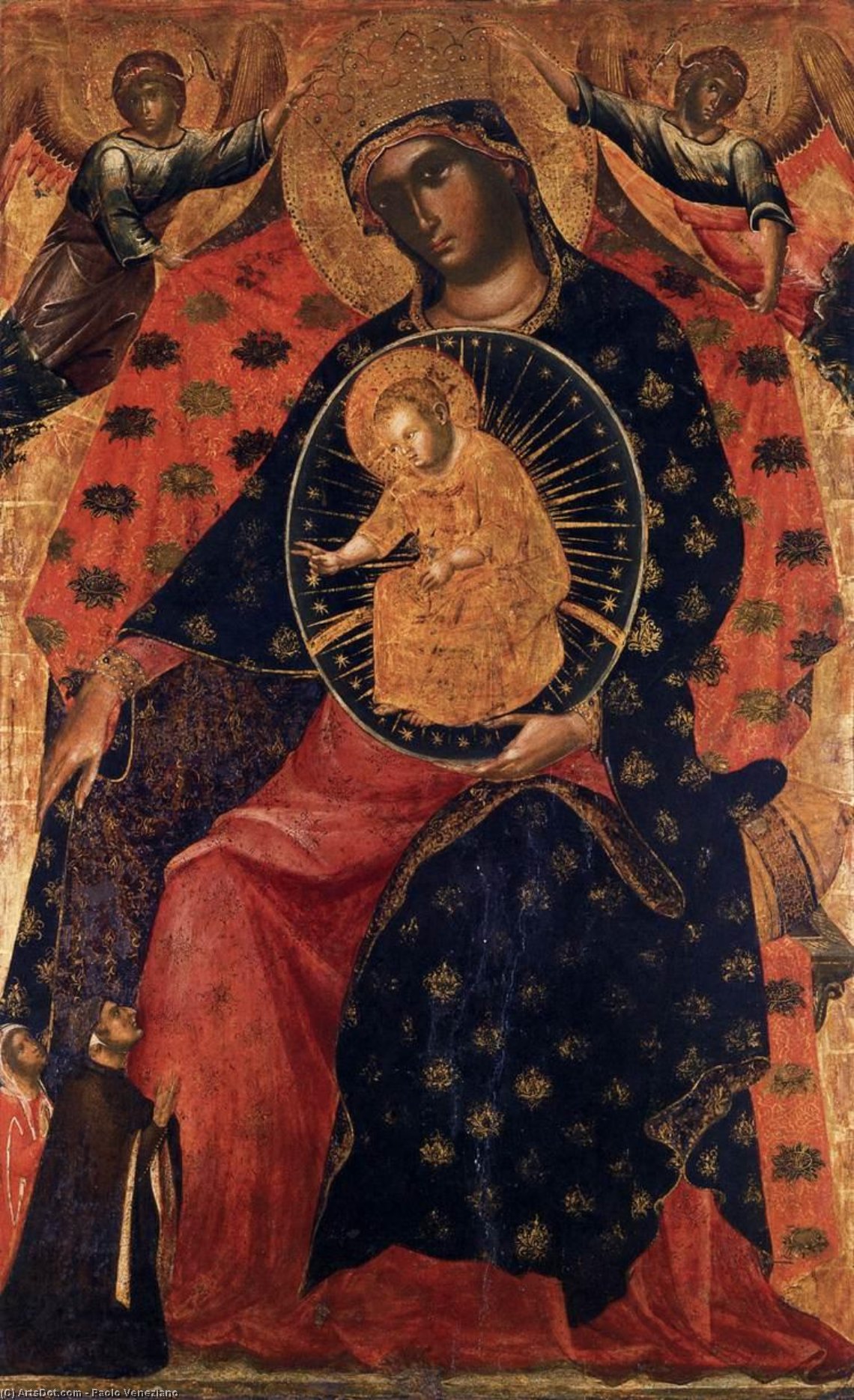 Order Oil Painting Replica Madonna and Child with two Votaries, 1325 by Paolo Veneziano (1333-1358, Italy) | ArtsDot.com