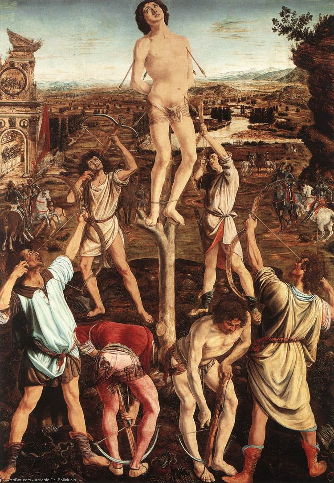 Order Oil Painting Replica Martyrdom of St Sebastian, 1473 by Antonio Del Pollaiuolo (1429-1498, Italy) | ArtsDot.com