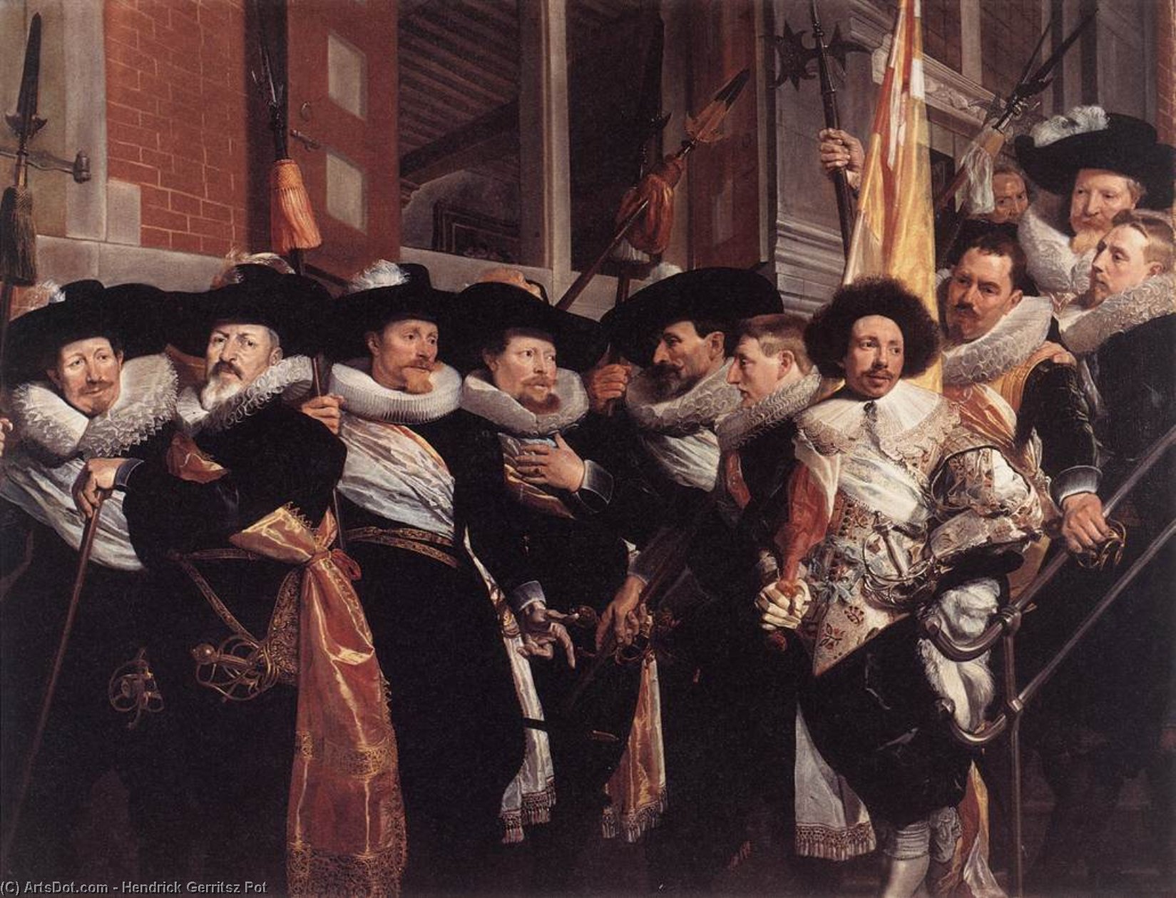 Order Oil Painting Replica Officers of the Civic Guard of St Adrian, 1630 by Hendrick Gerritsz Pot (1580-1657, Netherlands) | ArtsDot.com