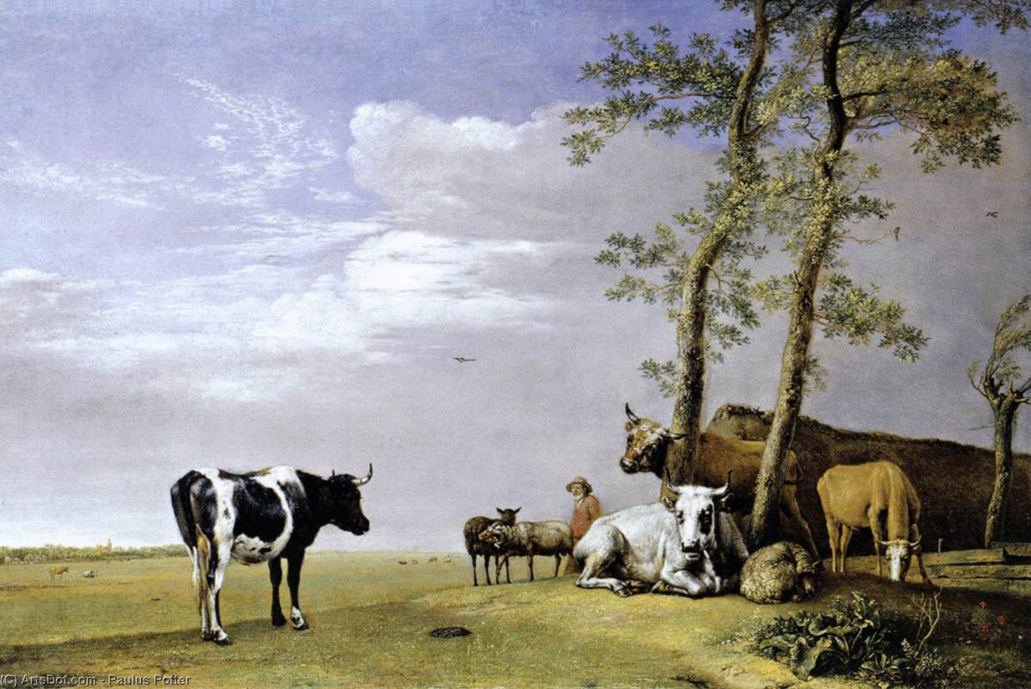 Buy Museum Art Reproductions A Husbandman with His Herd, 1648 by Paulus Potter (1625-1654, Netherlands) | ArtsDot.com