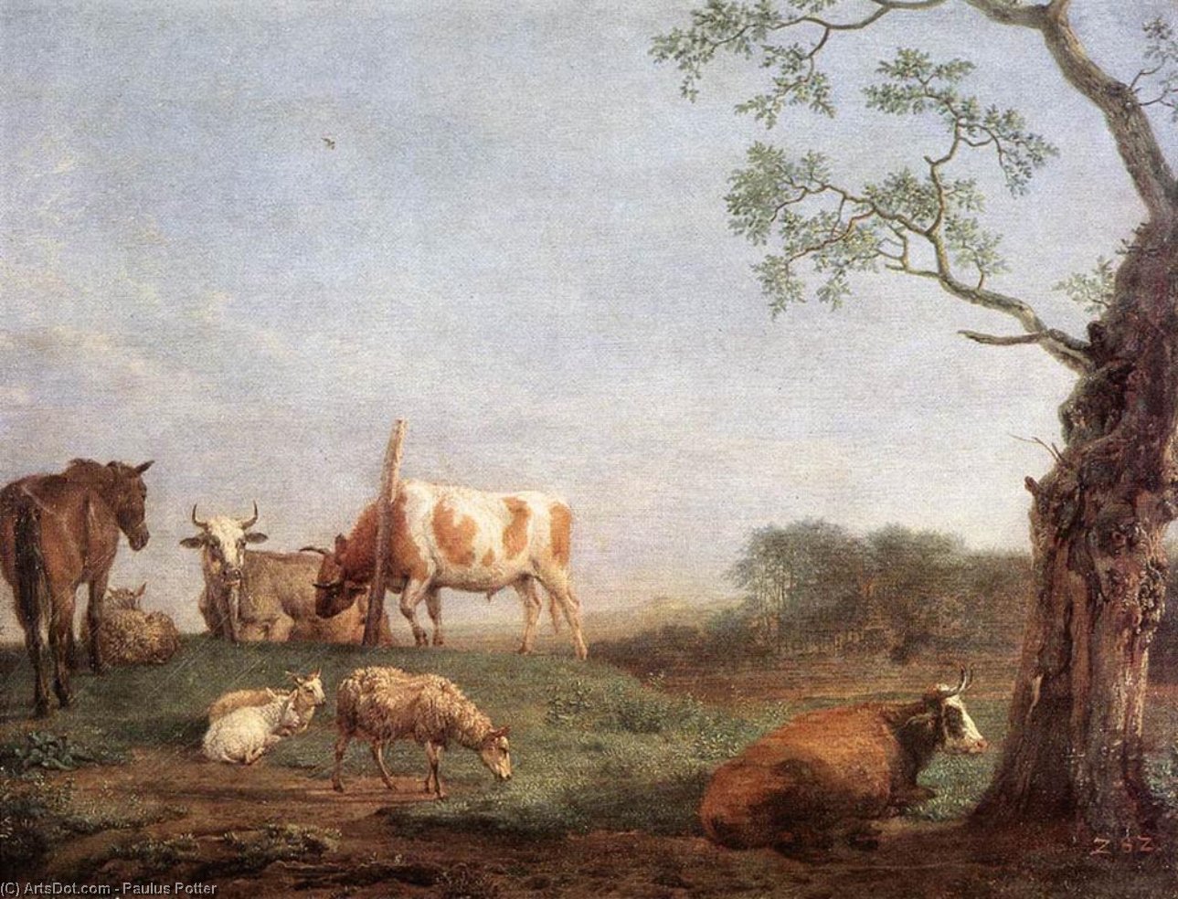 Order Art Reproductions Resting Herd, 1652 by Paulus Potter (1625-1654, Netherlands) | ArtsDot.com