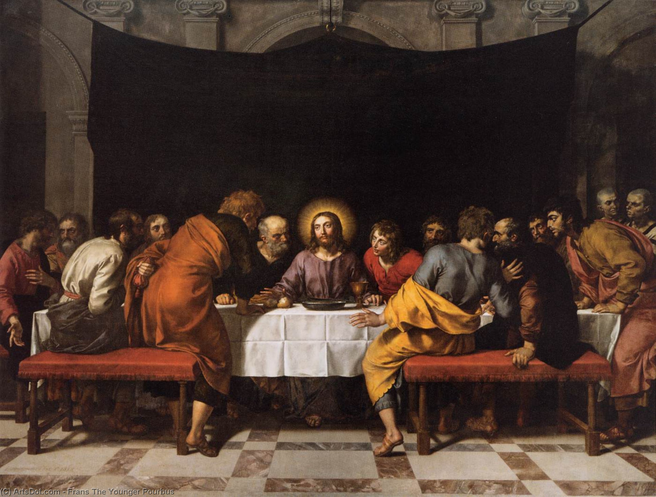 Order Art Reproductions The Last Supper, 1618 by Frans The Younger Pourbus (1569-1622, Belgium) | ArtsDot.com