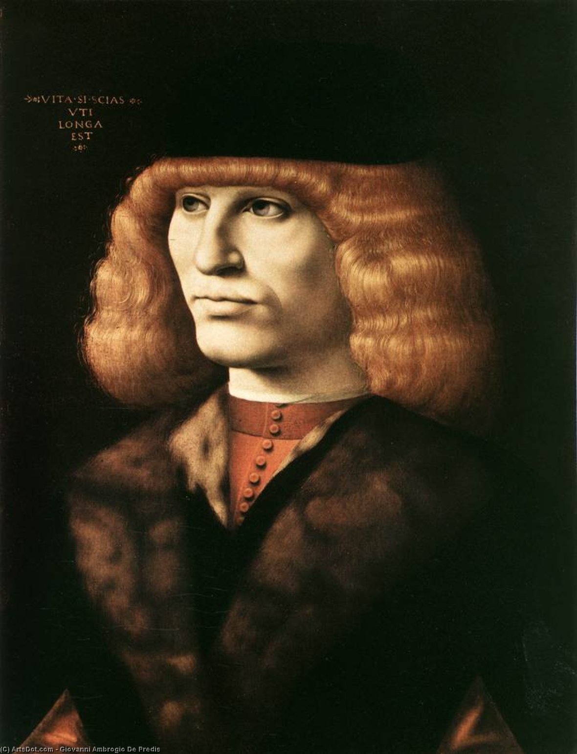 Order Oil Painting Replica Portrait of a Young Man, 1500 by Giovanni Ambrogio De Predis (1455-1522, Italy) | ArtsDot.com