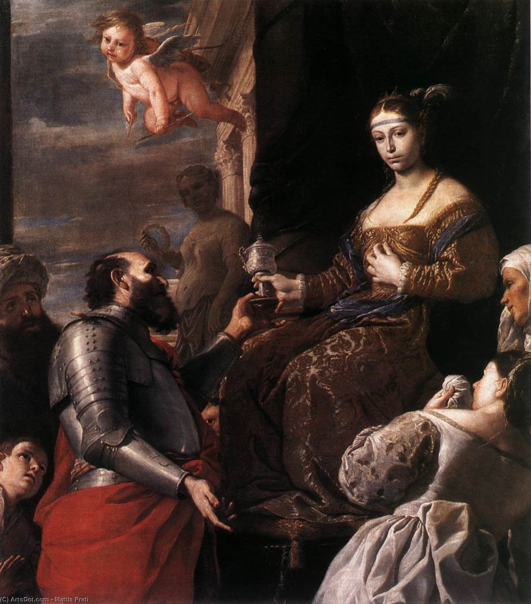 Order Paintings Reproductions Sophonisba Receiving the Goblet, 1670 by Mattia Preti (1613-1699, Italy) | ArtsDot.com