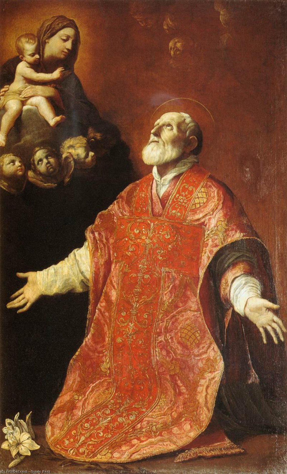 Order Oil Painting Replica St Filippo Neri in Ecstasy, 1614 by Reni Guido (Le Guide) (1575-1642, Italy) | ArtsDot.com