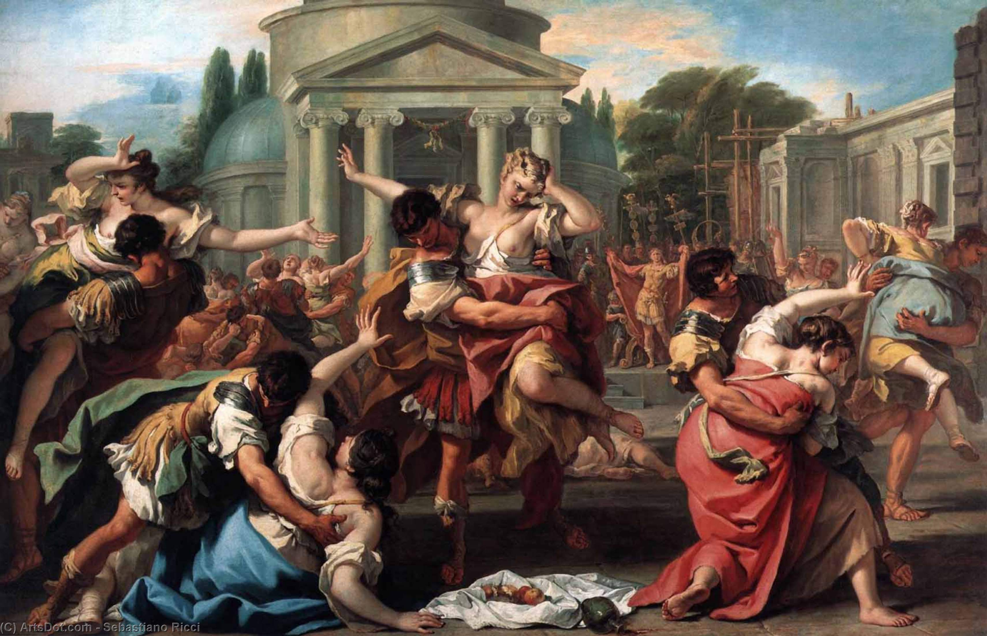 顺序 手工油畫 强奸Sabine妇女, 1700 通过 Sebastiano Ricci (1659-1734, Italy) | ArtsDot.com