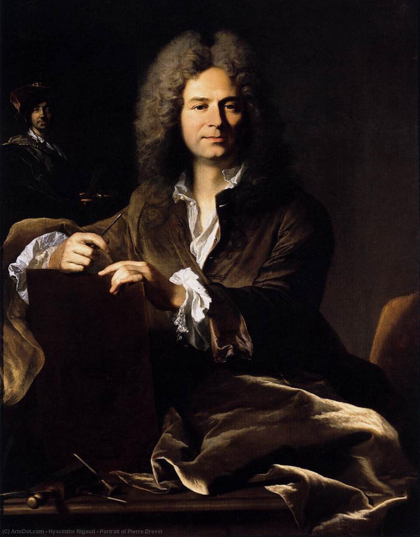 Order Oil Painting Replica Portrait of Pierre Drevet, 1700 by Hyacinthe Rigaud (1659-1743, France) | ArtsDot.com