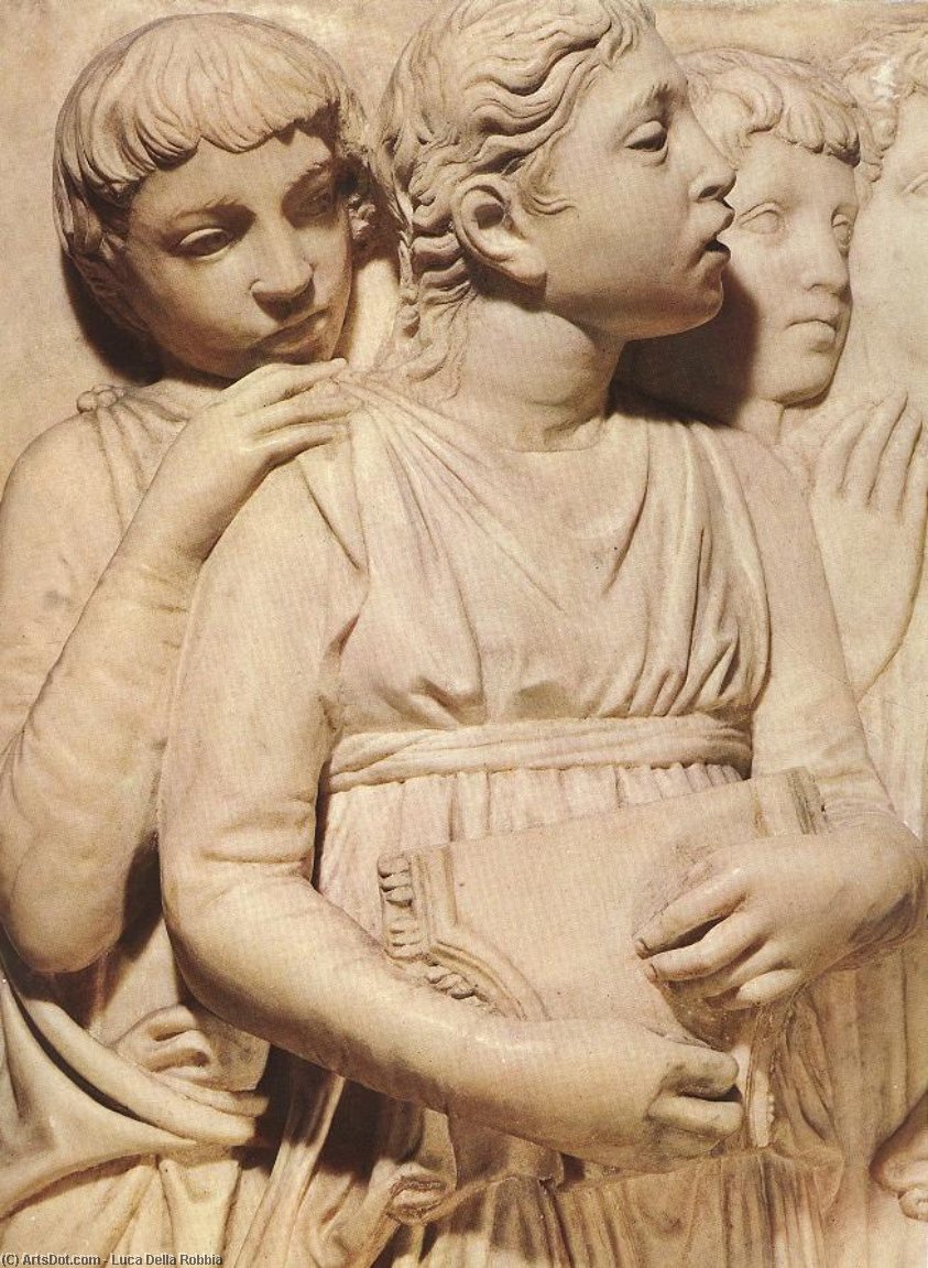 Buy Museum Art Reproductions Cantoria: second top relief (detail), 1431 by Luca Della Robbia (1399-1482, Italy) | ArtsDot.com
