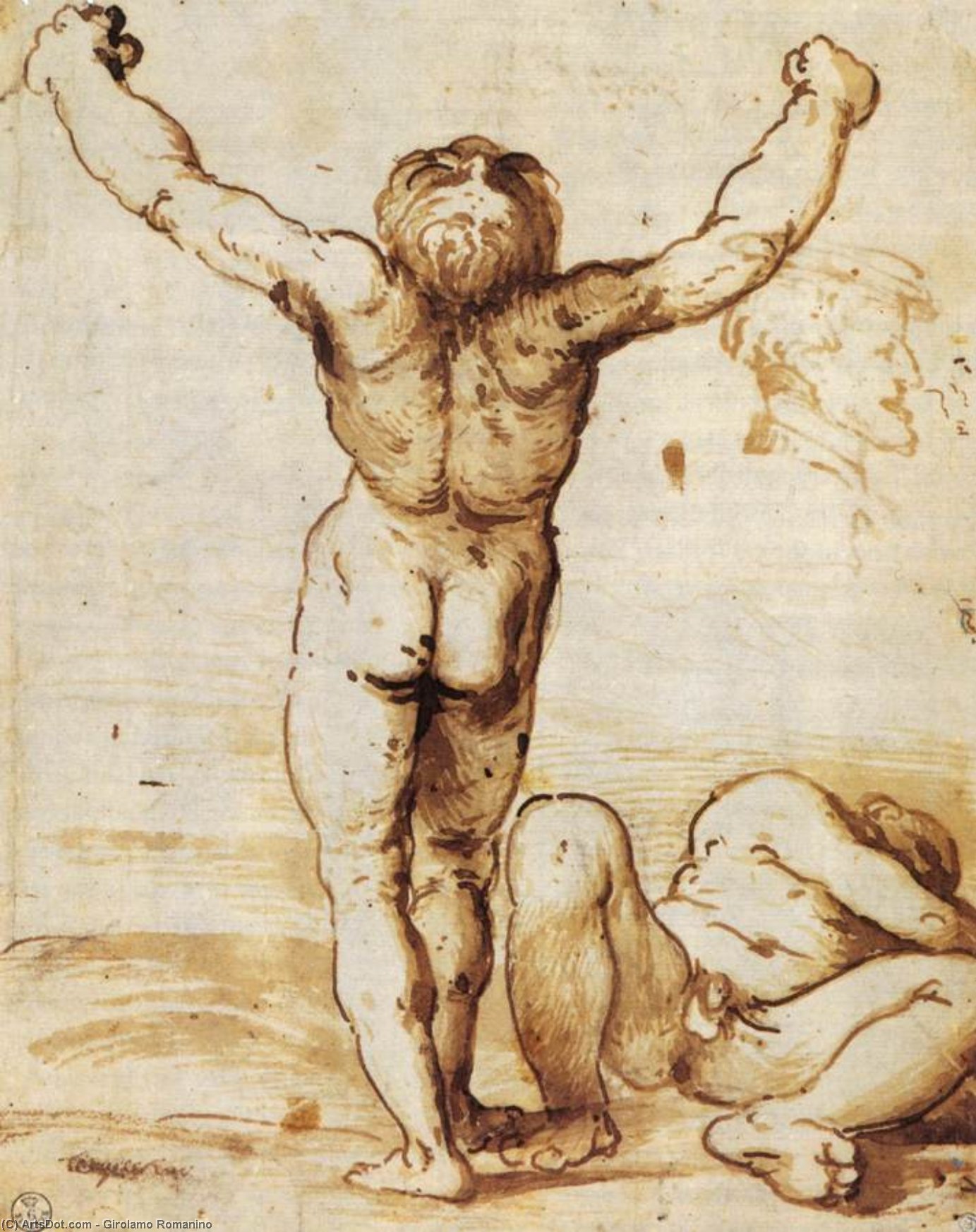 Order Oil Painting Replica Two Nude Men by Girolamo Romanino (1487-1566, Italy) | ArtsDot.com