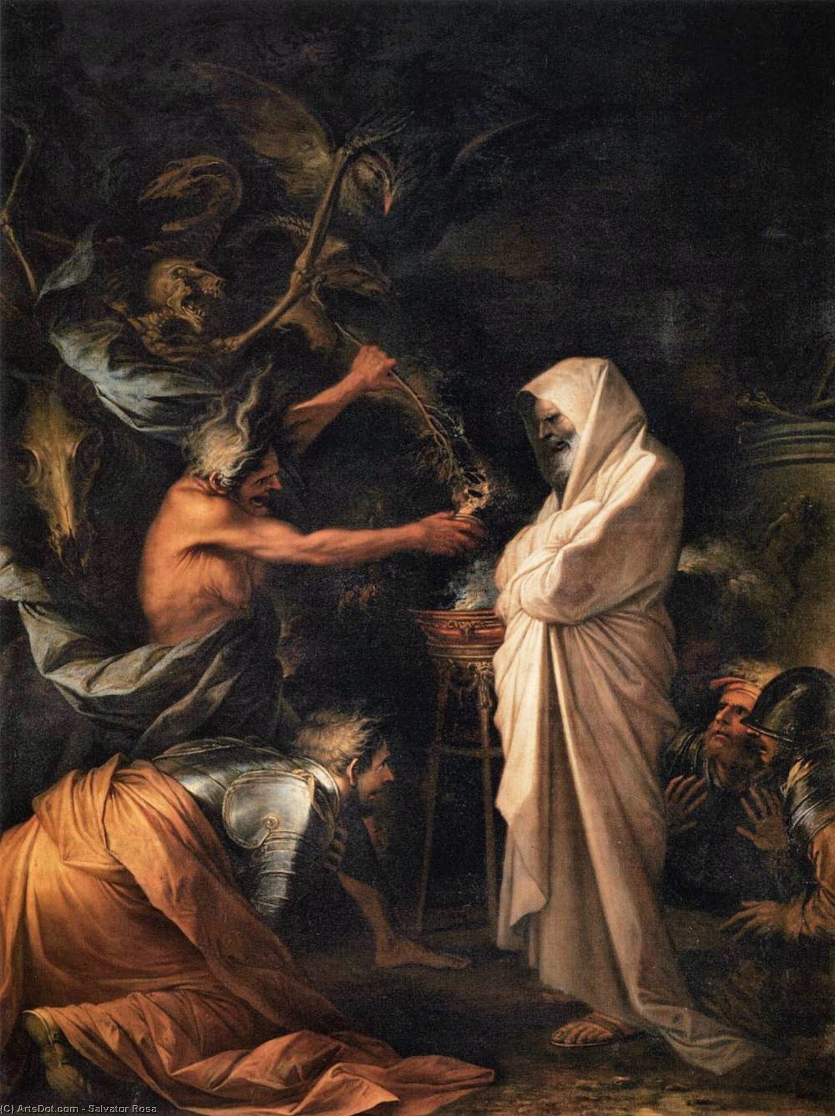 Order Oil Painting Replica The Shade of Samuel Appears to Saul, 1668 by Salvator Rosa (1615-1673, Italy) | ArtsDot.com