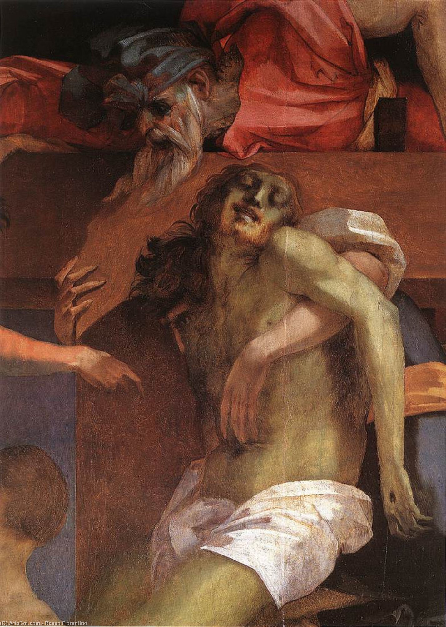 Order Oil Painting Replica Descent from the Cross (detail), 1521 by Rosso Fiorentino (1495-1540, Italy) | ArtsDot.com