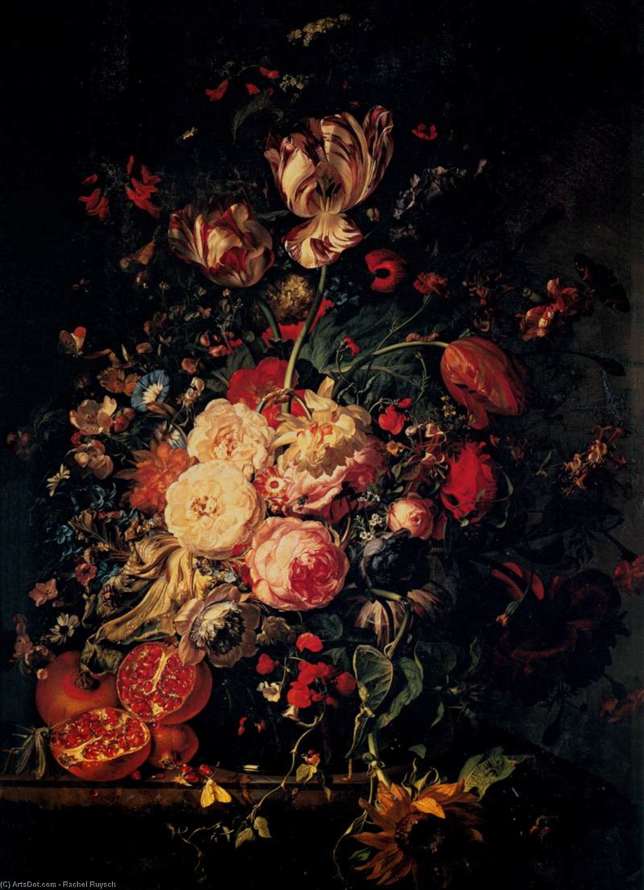 Order Artwork Replica Still-Life with Flowers, 1716 by Rachel Ruysch (1664-1750, Netherlands) | ArtsDot.com