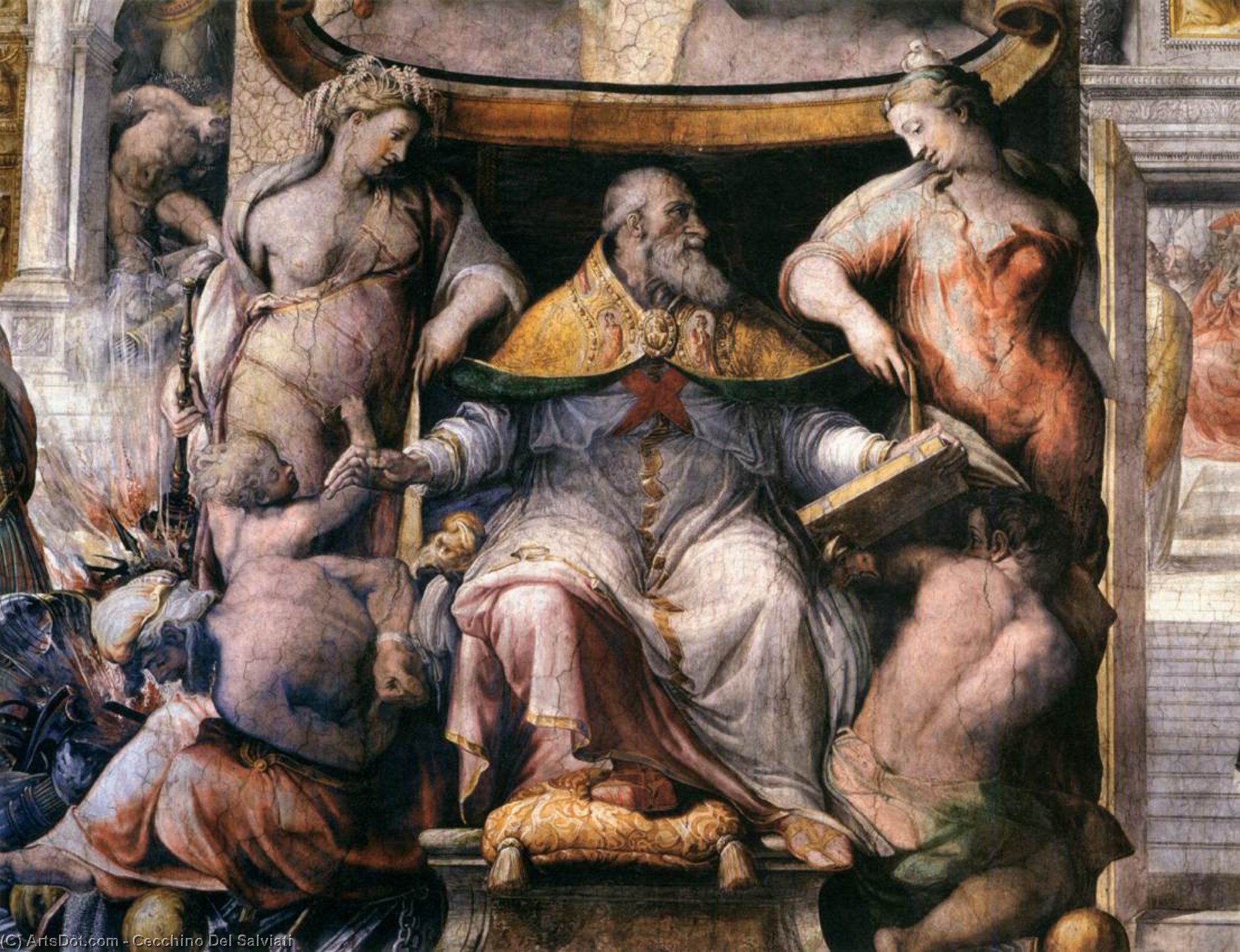 Order Oil Painting Replica History of Paul III (detail), 1558 by Cecchino Del Salviati (1510-1563, Italy) | ArtsDot.com