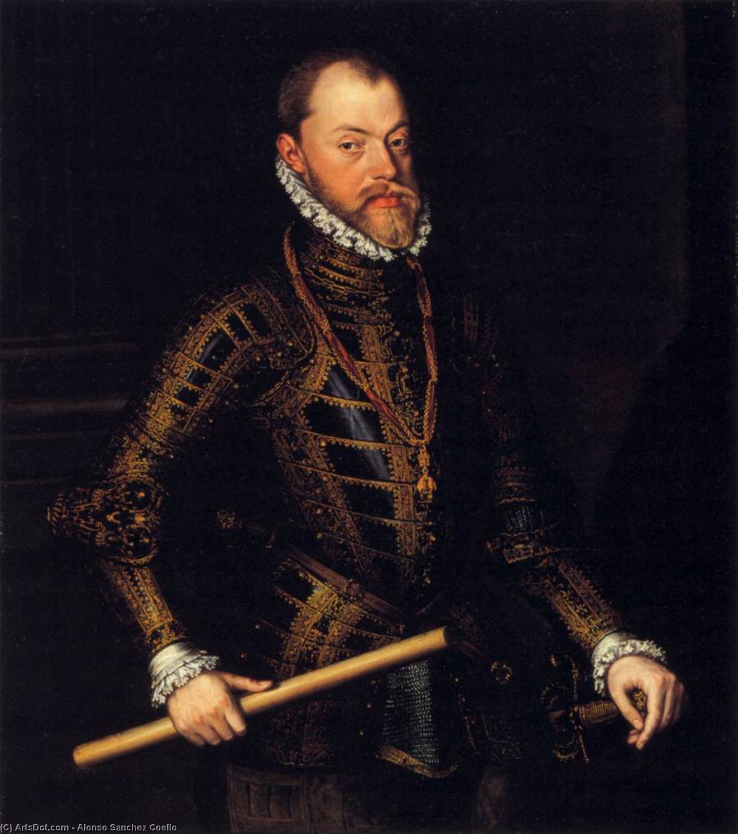 Order Oil Painting Replica Philip II, 1570 by Alonso Sanchez Coello (1531-1588, Spain) | ArtsDot.com