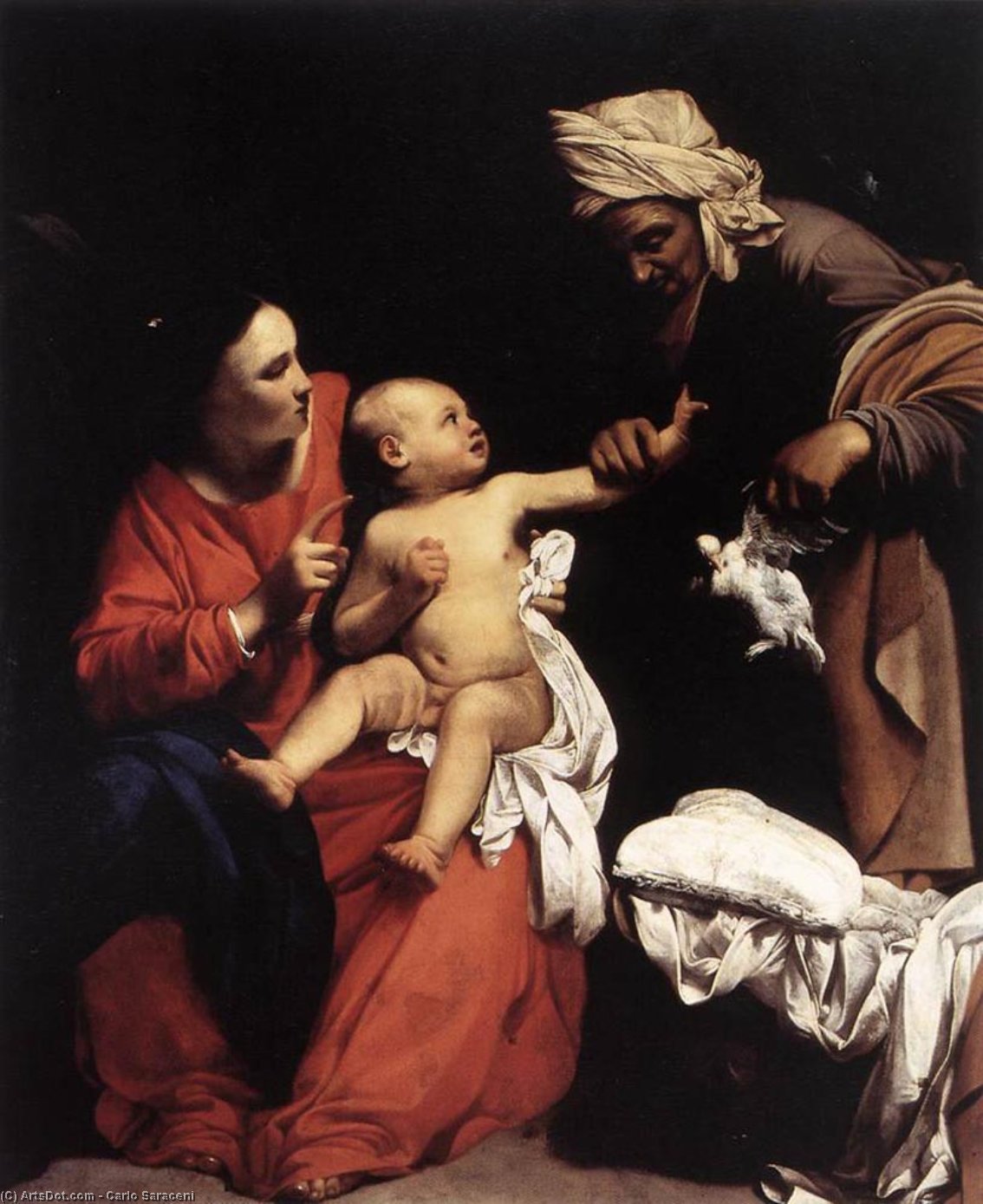 Buy Museum Art Reproductions Madonna and Child with St Anne, 1610 by Carlo Saraceni (1579-1620, Italy) | ArtsDot.com