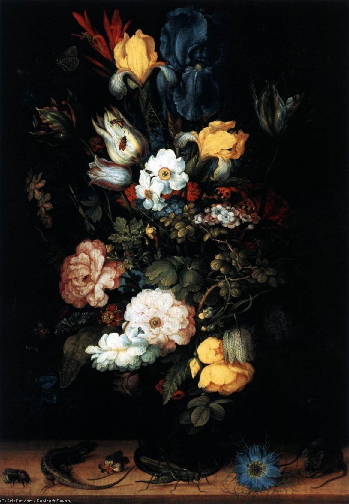 Order Oil Painting Replica Bouquet of Flowers, 1612 by Roelandt Savery (1576-1639, Belgium) | ArtsDot.com