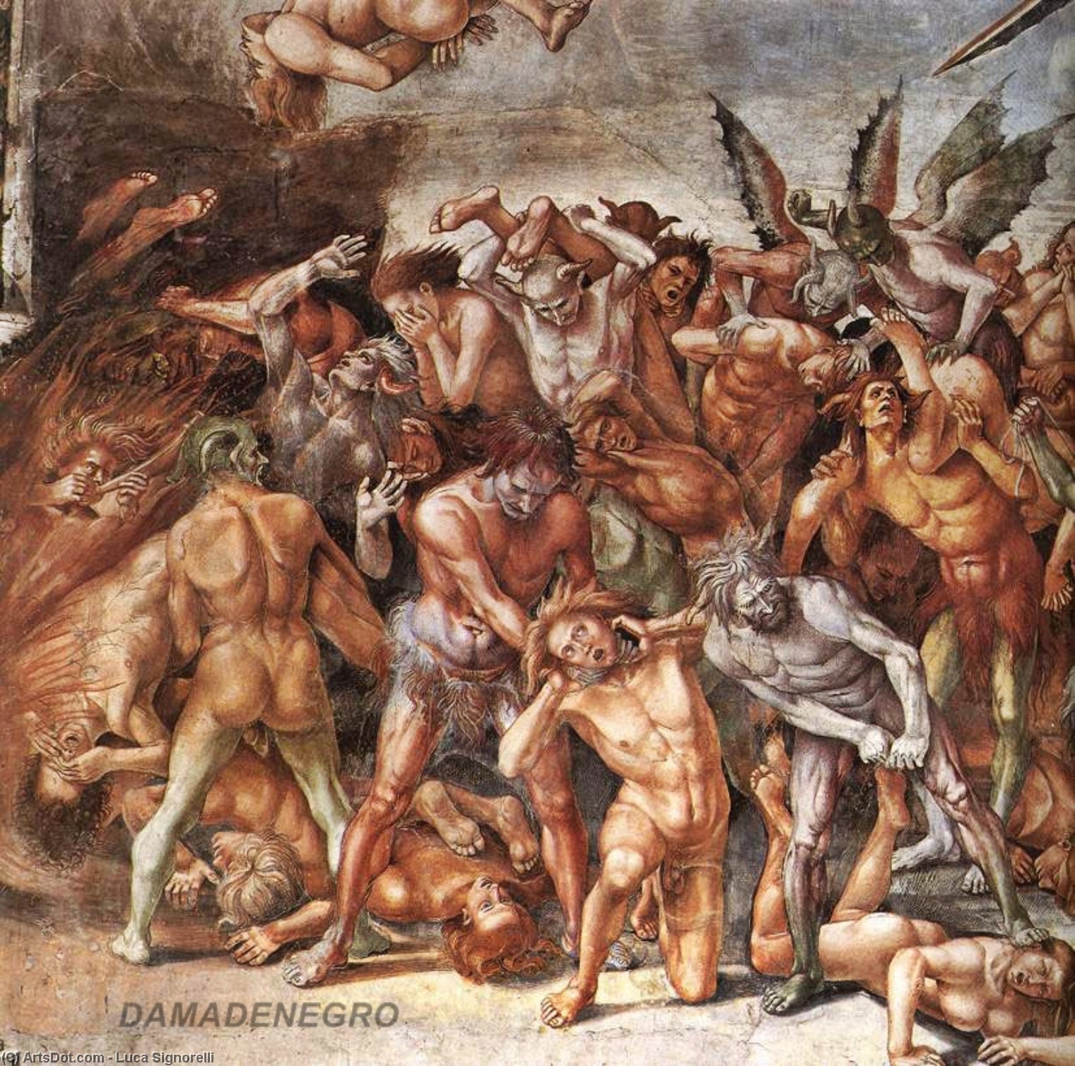 Buy Museum Art Reproductions The Damned (detail) (9), 1499 by Luca Signorelli (1450-1523, Italy) | ArtsDot.com