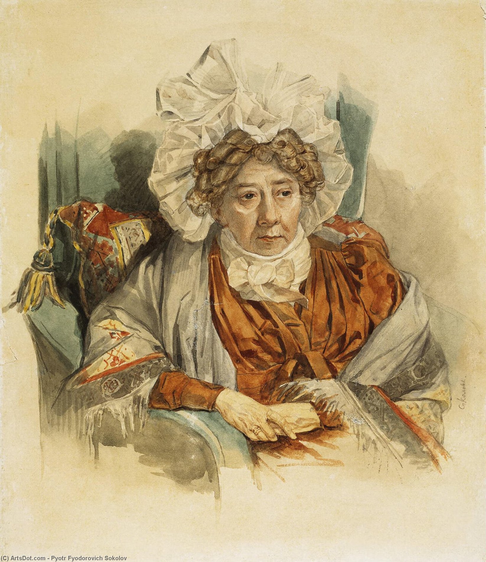 Buy Museum Art Reproductions Portrait of Natalia Zagriazhskaya, 1821 by Pyotr Fyodorovich Sokolov (1791-1848, Russia) | ArtsDot.com