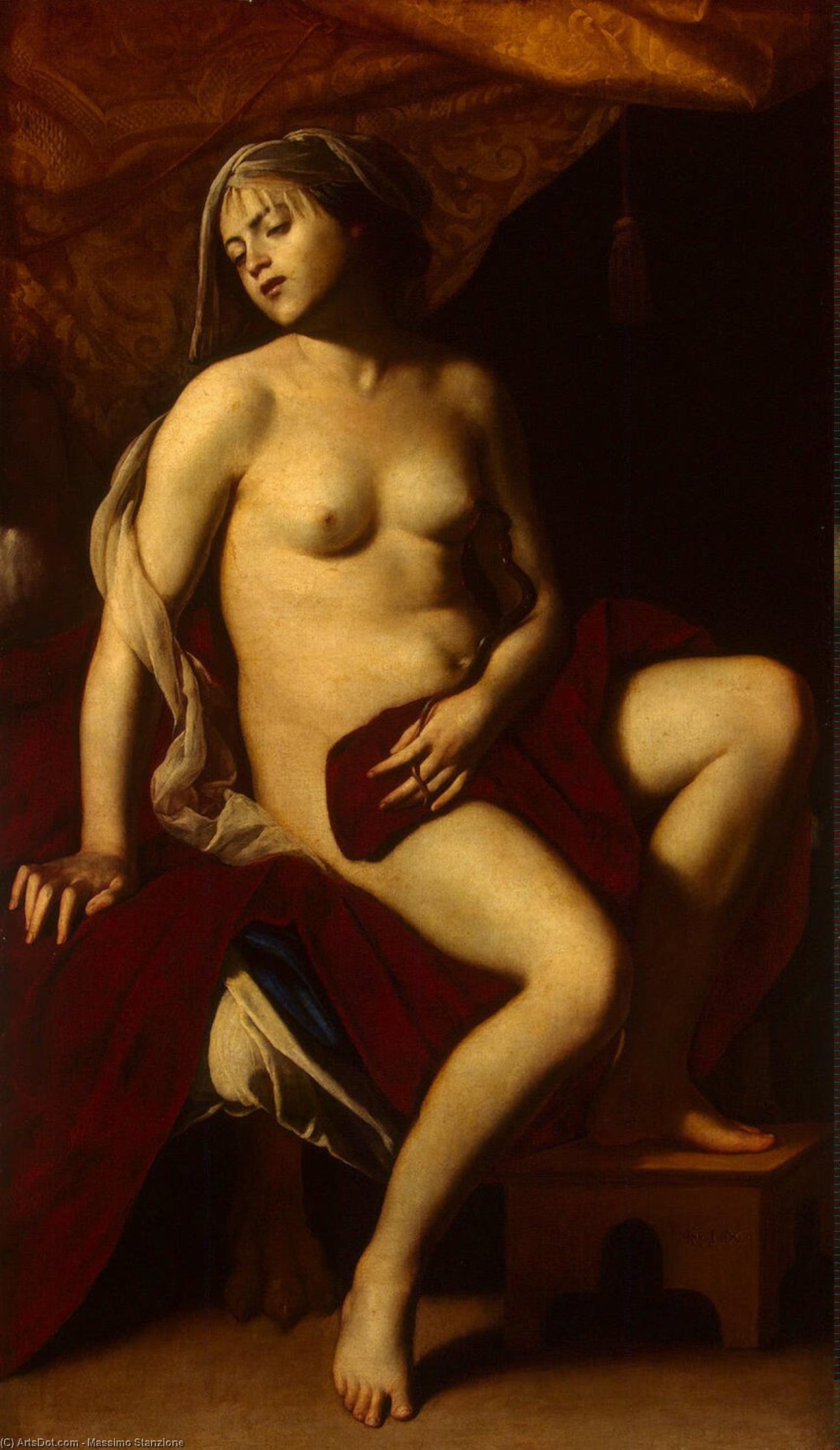 Order Oil Painting Replica Cleopatra, 1630 by Massimo Stanzione (1585-1656, Italy) | ArtsDot.com
