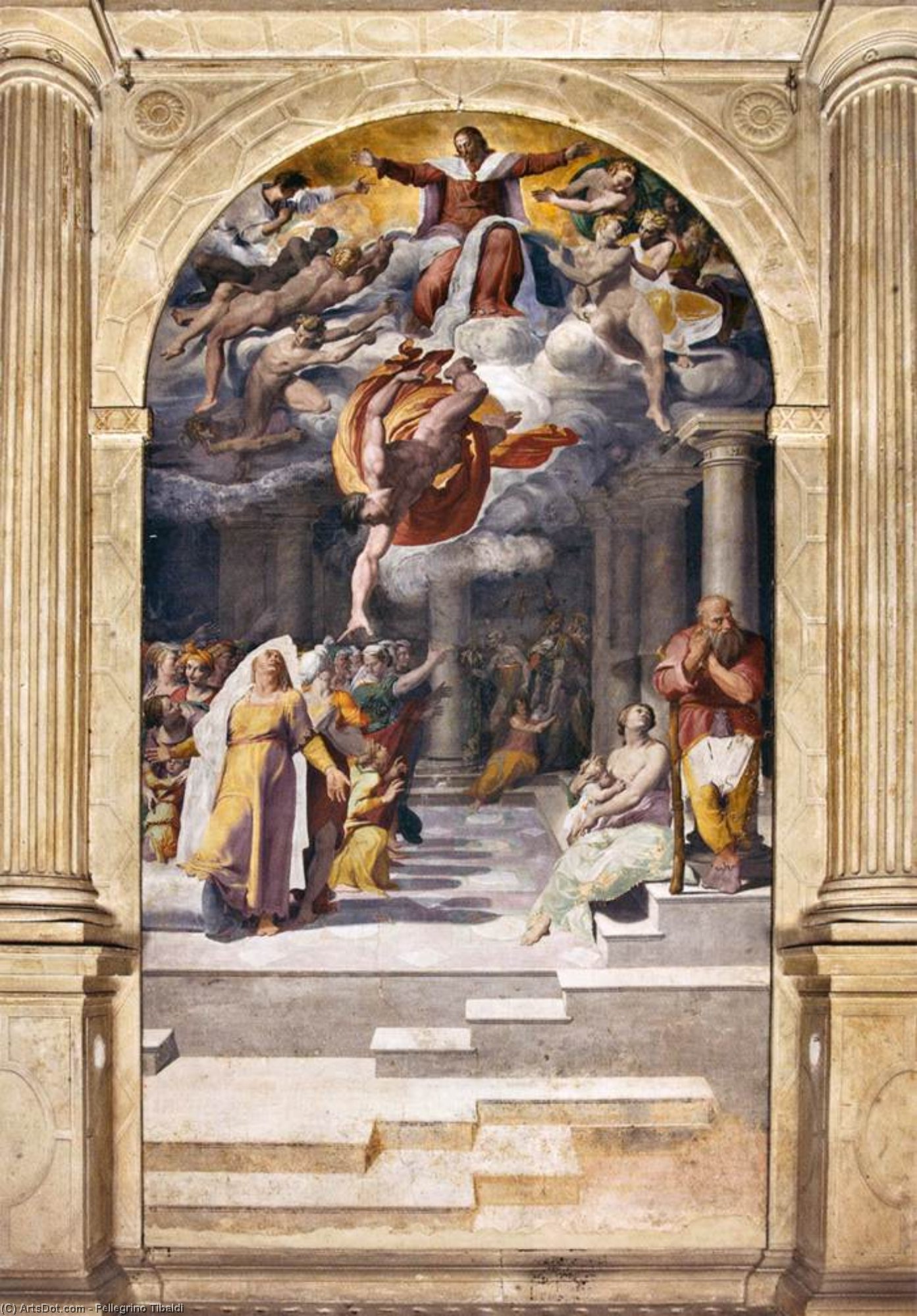 Buy Museum Art Reproductions Annunciation of the Birth of John the Baptist, 1551 by Pellegrino Tibaldi (1527-1596, Italy) | ArtsDot.com