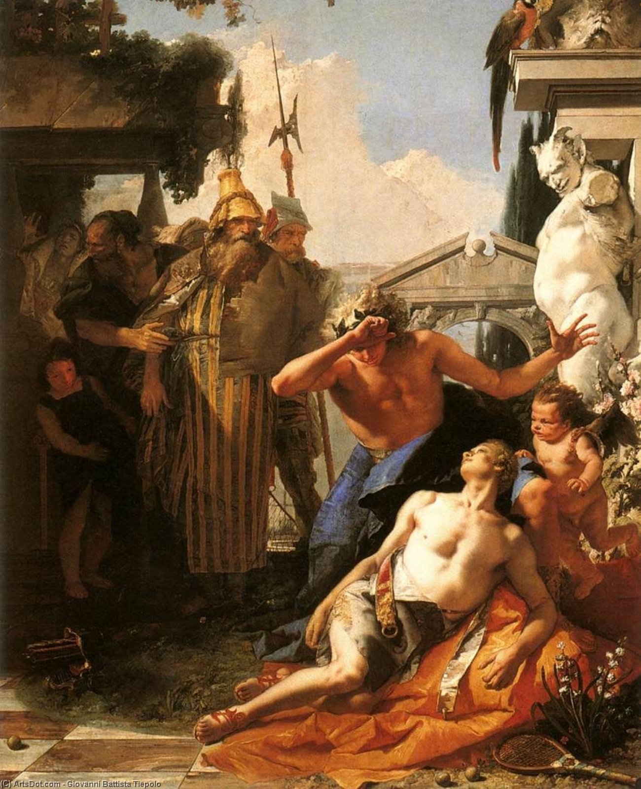 Order Paintings Reproductions The Death of Hyacinth, 1752 by Giovanni Battista Tiepolo (2007-1770, Italy) | ArtsDot.com
