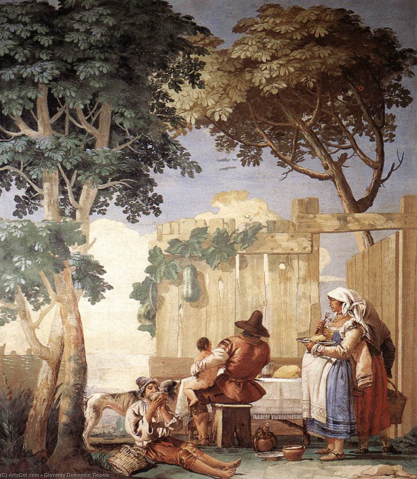 Order Oil Painting Replica Family Meal, 1757 by Giovanni Domenico Tiepolo (2007-1770, Italy) | ArtsDot.com