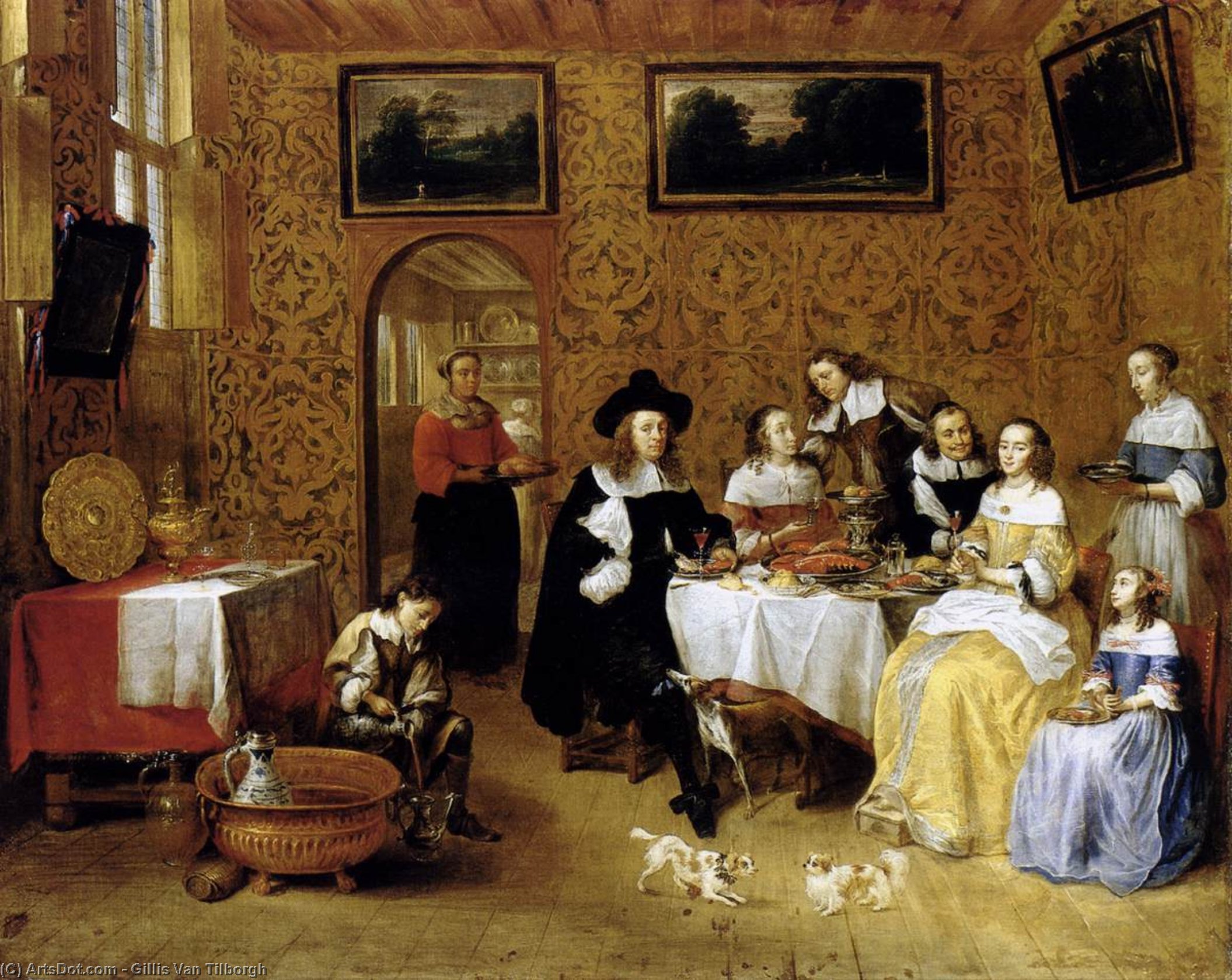 Order Art Reproductions Family Portrait by Gillis Van Tilborgh (1625-1678, Belgium) | ArtsDot.com
