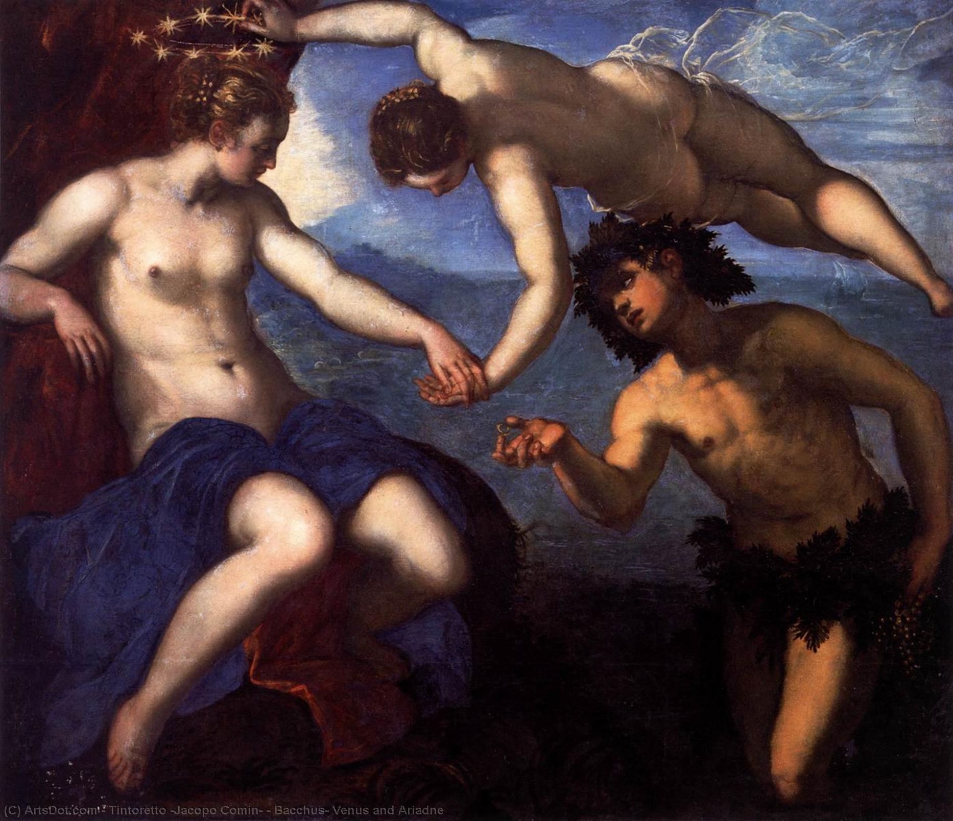 Order Oil Painting Replica Bacchus, Venus and Ariadne, 1576 by Tintoretto (Jacopo Comin) (1518-1594, Italy) | ArtsDot.com
