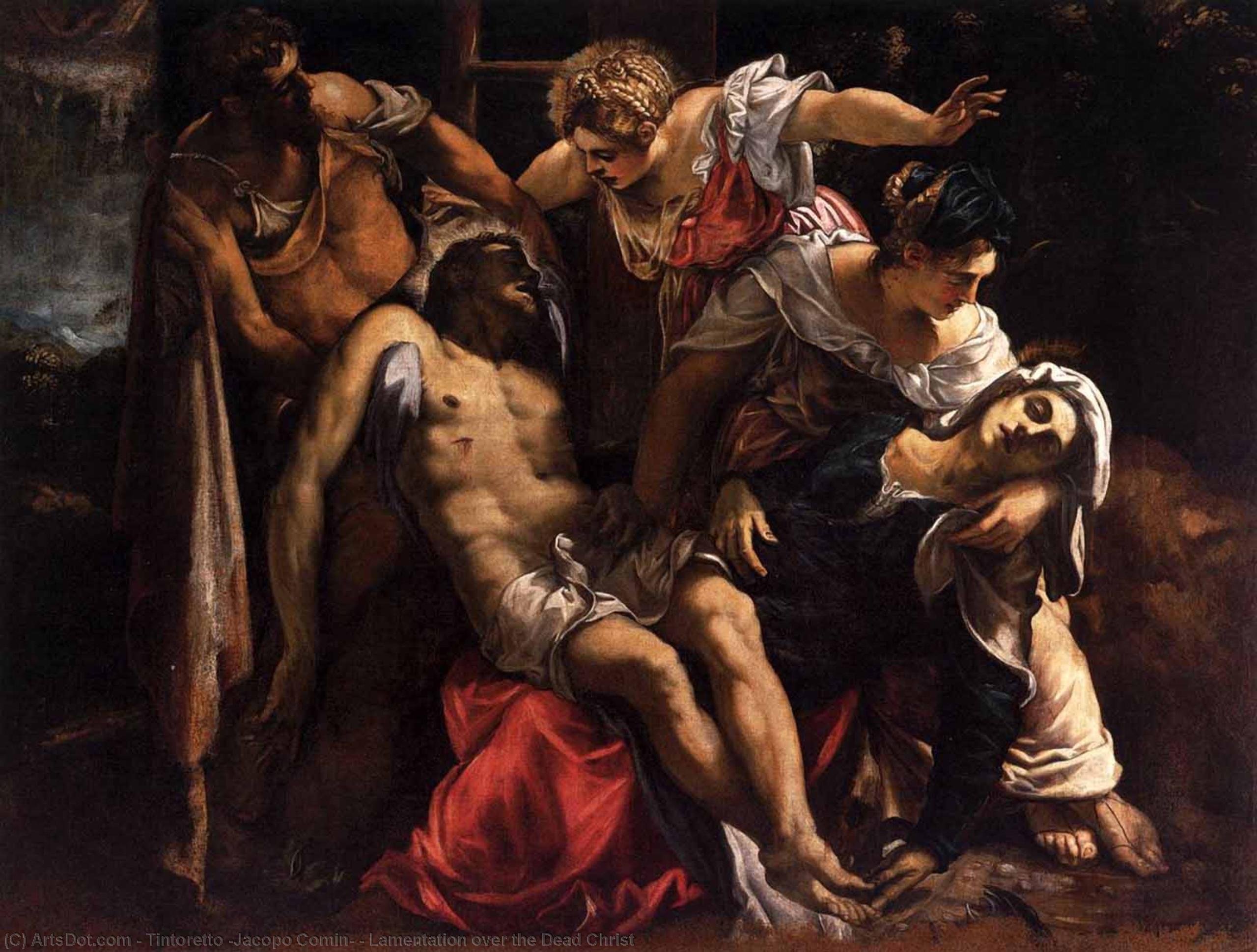 Ordinare Riproduzioni D'arte Lamento sul Cristo Morto, 1560 di Tintoretto (Jacopo Comin) (1518-1594, Italy) | ArtsDot.com