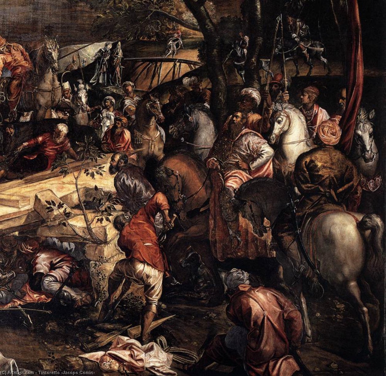 Buy Museum Art Reproductions The Crucifixion (detail) (10), 1565 by Tintoretto (Jacopo Comin) (1518-1594, Italy) | ArtsDot.com