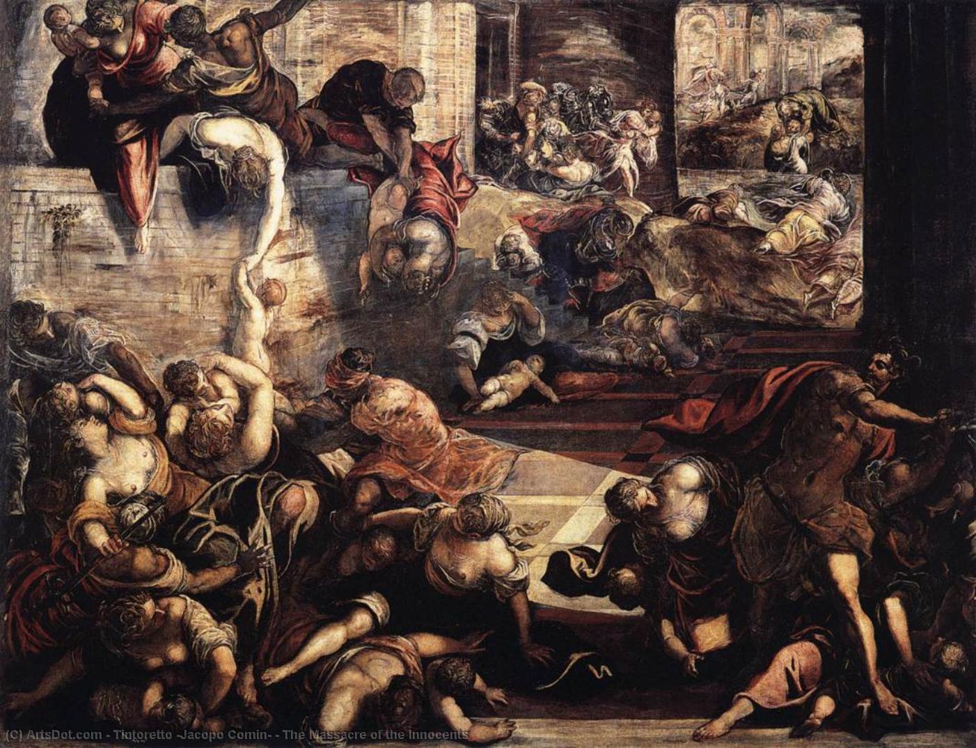 Order Paintings Reproductions The Massacre of the Innocents, 1582 by Tintoretto (Jacopo Comin) (1518-1594, Italy) | ArtsDot.com