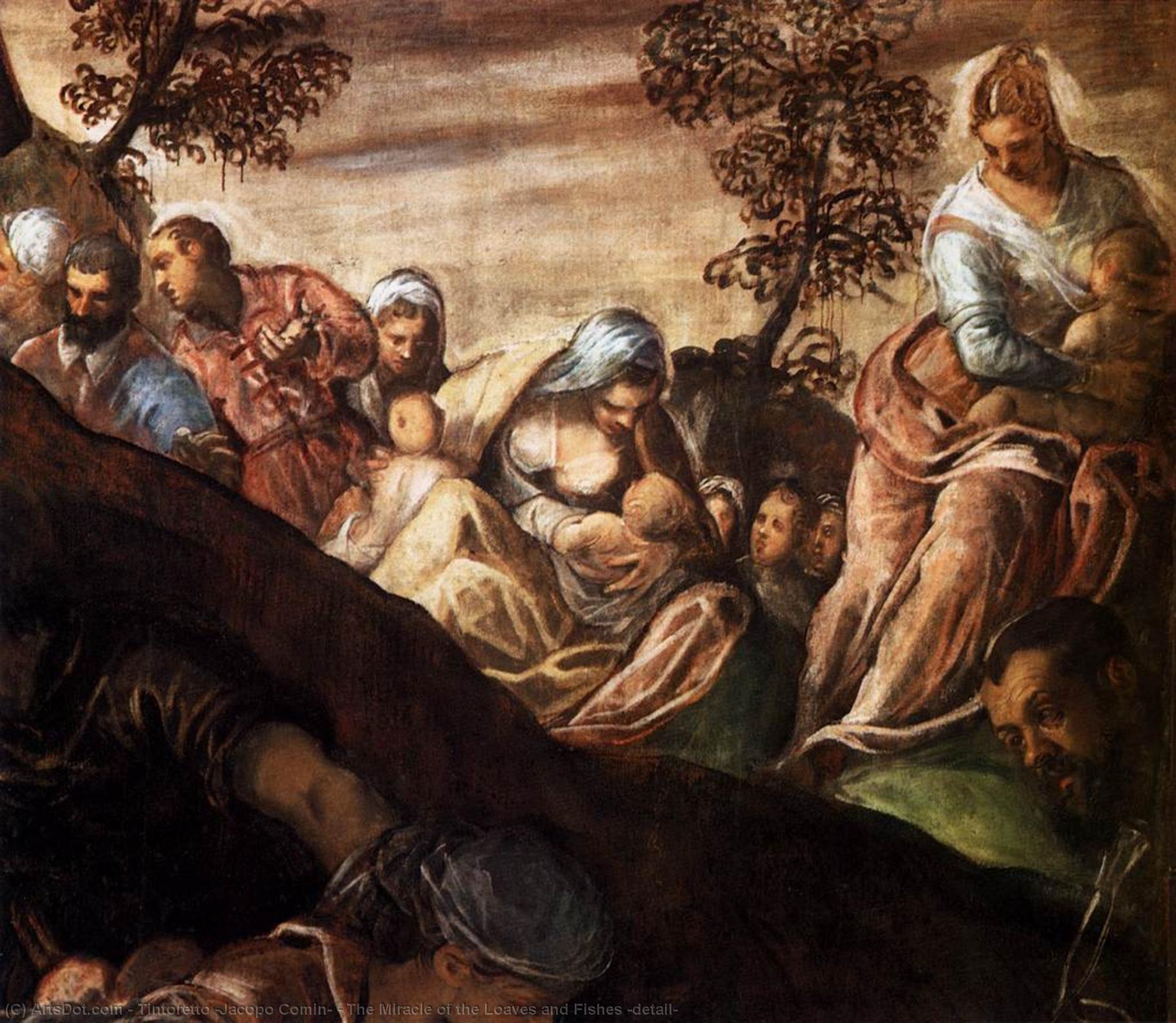 Order Oil Painting Replica The Miracle of the Loaves and Fishes (detail), 1579 by Tintoretto (Jacopo Comin) (1518-1594, Italy) | ArtsDot.com