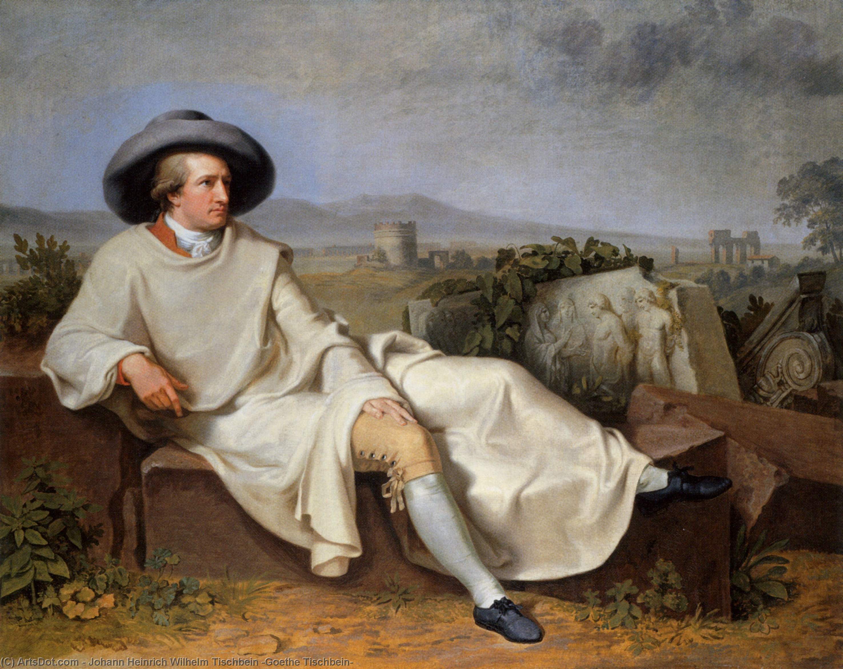 Order Art Reproductions Goethe in the Roman Campagna, 1786 by Johann Heinrich Wilhelm Tischbein (Goethe Tischbein) (1751-1828, Germany) | ArtsDot.com