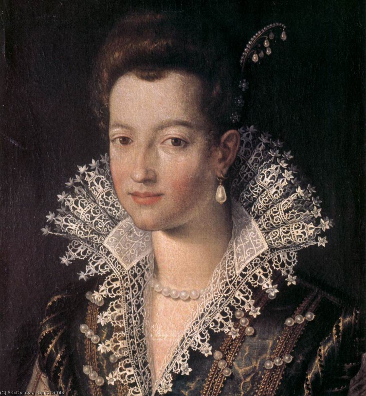 Order Oil Painting Replica Portrait of the Young Maria de` Medici, 1590 by Santi Di Tito (1536-1603, Italy) | ArtsDot.com