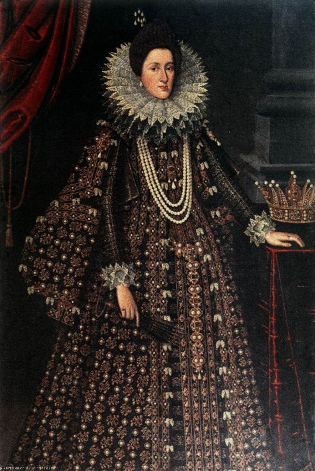 Order Oil Painting Replica Portrait of Maria Maddalena of Austria, 1610 by Tiberio Di Tito (1573-1627, Italy) | ArtsDot.com
