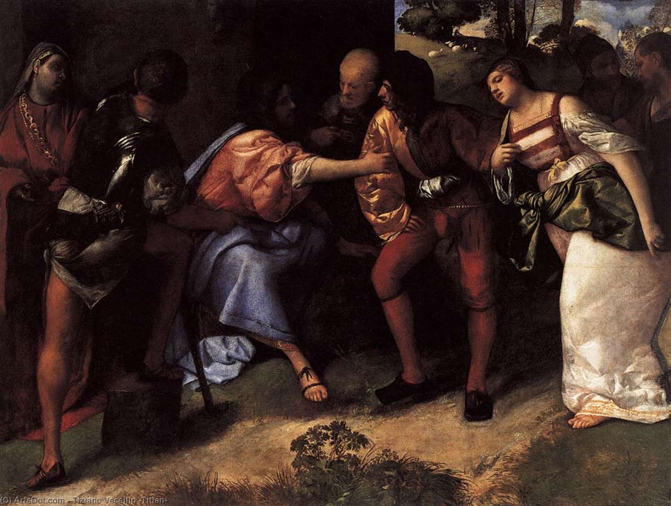 Order Art Reproductions Christ and the Adulteress, 1508 by Tiziano Vecellio (Titian) (1490-1576, Italy) | ArtsDot.com