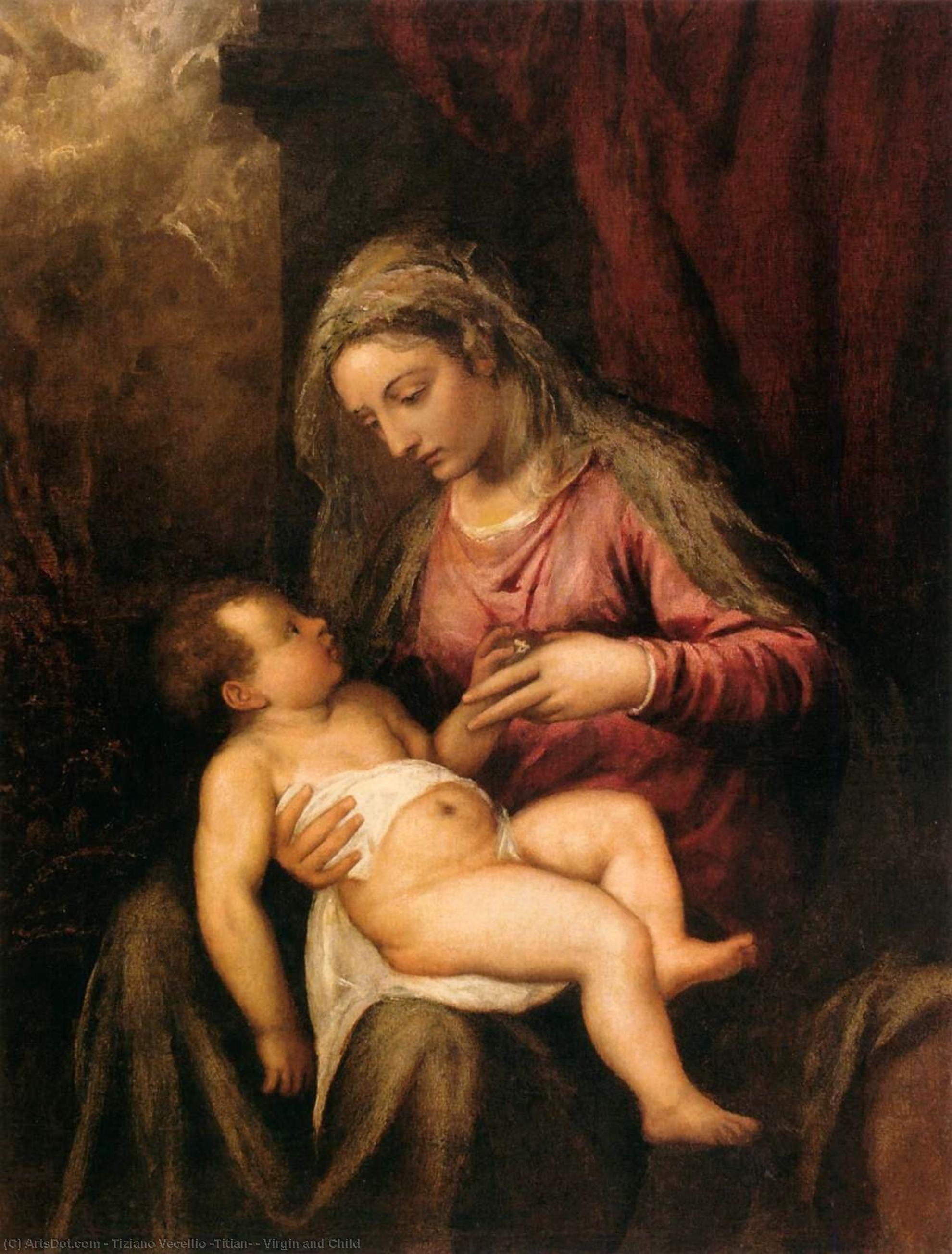 Buy Museum Art Reproductions Virgin and Child, 1560 by Tiziano Vecellio (Titian) (1490-1576, Italy) | ArtsDot.com