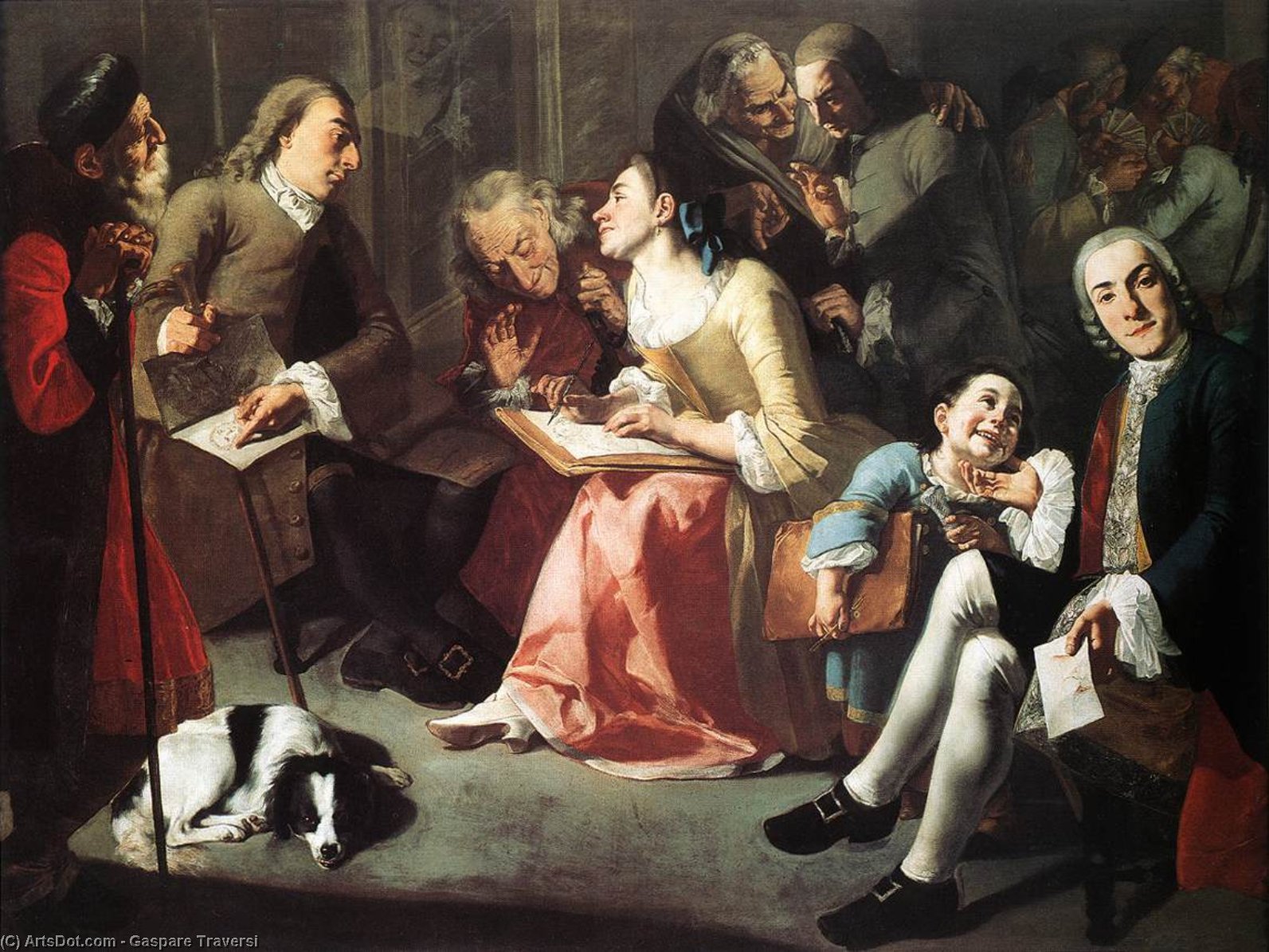 Order Oil Painting Replica The Drawing Lesson, 1750 by Gaspare Traversi (1722-1770, Italy) | ArtsDot.com