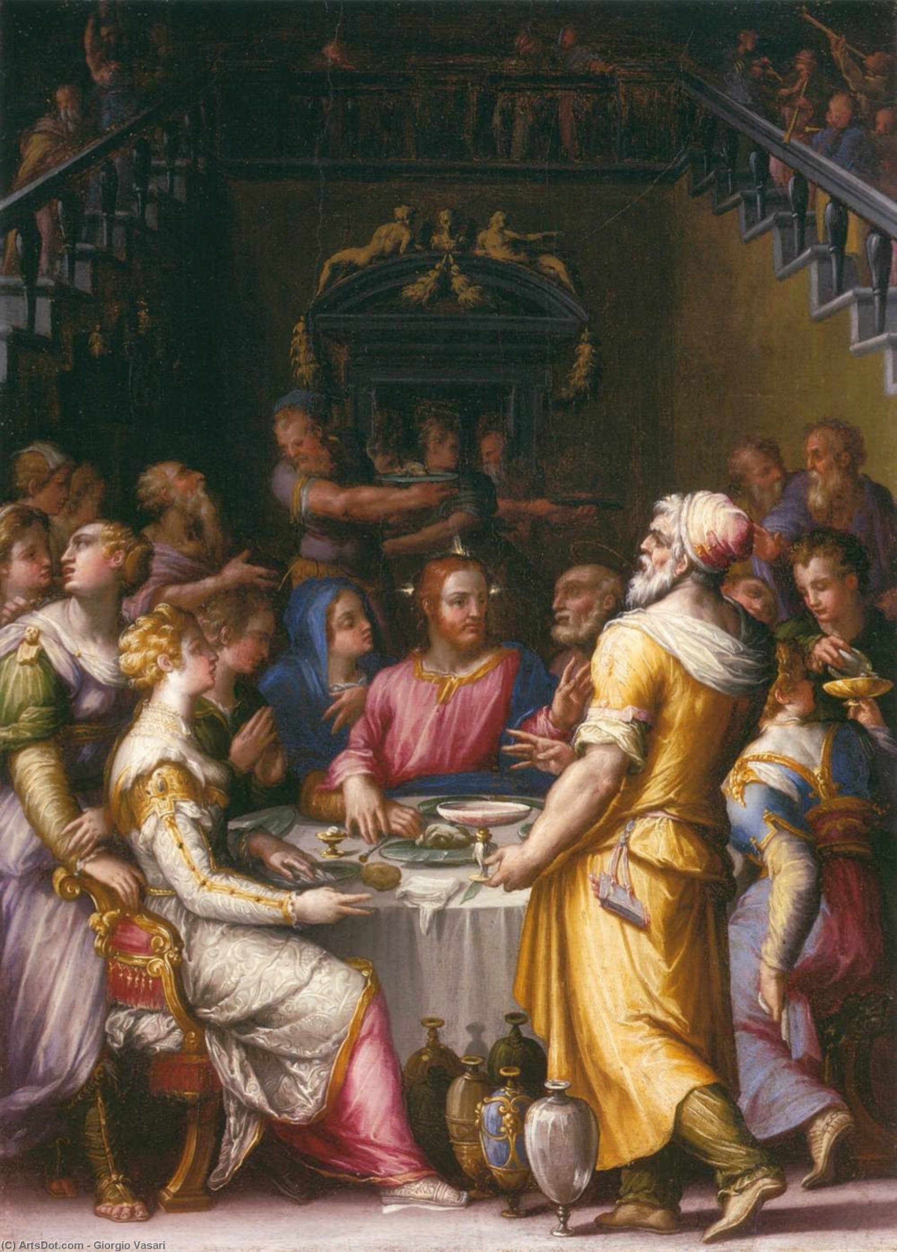 Order Oil Painting Replica Marriage at Cana, 1566 by Giorgio Vasari (1511-1574, Italy) | ArtsDot.com