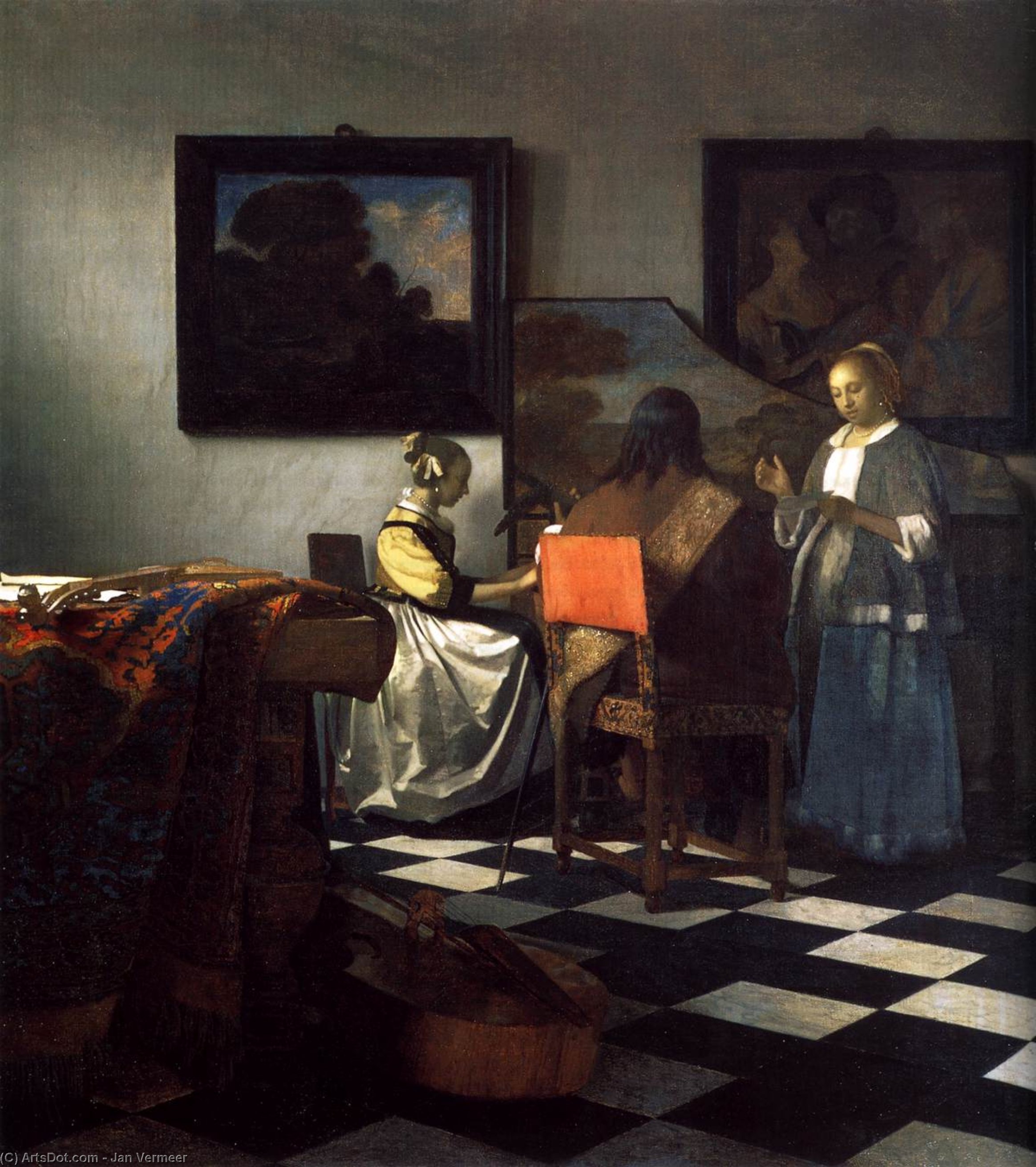 順序 絵画のコピー コンサート, 1665 バイ Johannes Vermeer (1632-1675, Netherlands) | ArtsDot.com