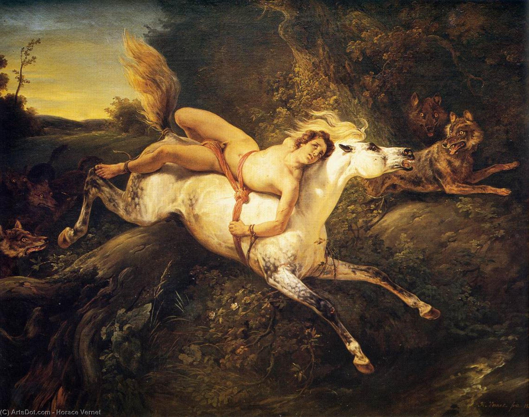 Order Artwork Replica Mazeppa and the Wolves, 1826 by Emile Jean Horace Vernet (1789-1863) | ArtsDot.com