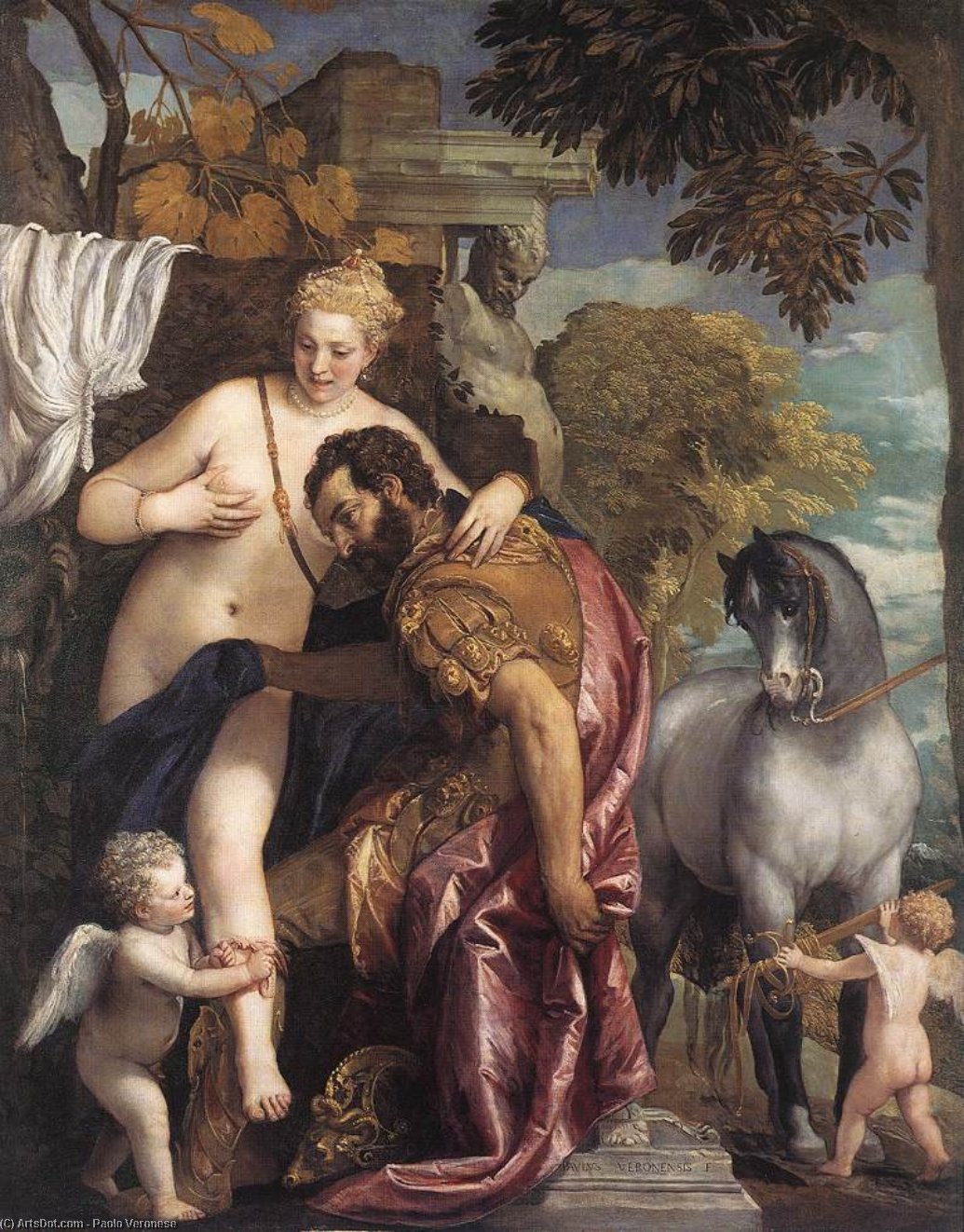 Buy Museum Art Reproductions Mars and Venus United by Love, 1570 by Paolo Veronese (1528-1588, Italy) | ArtsDot.com
