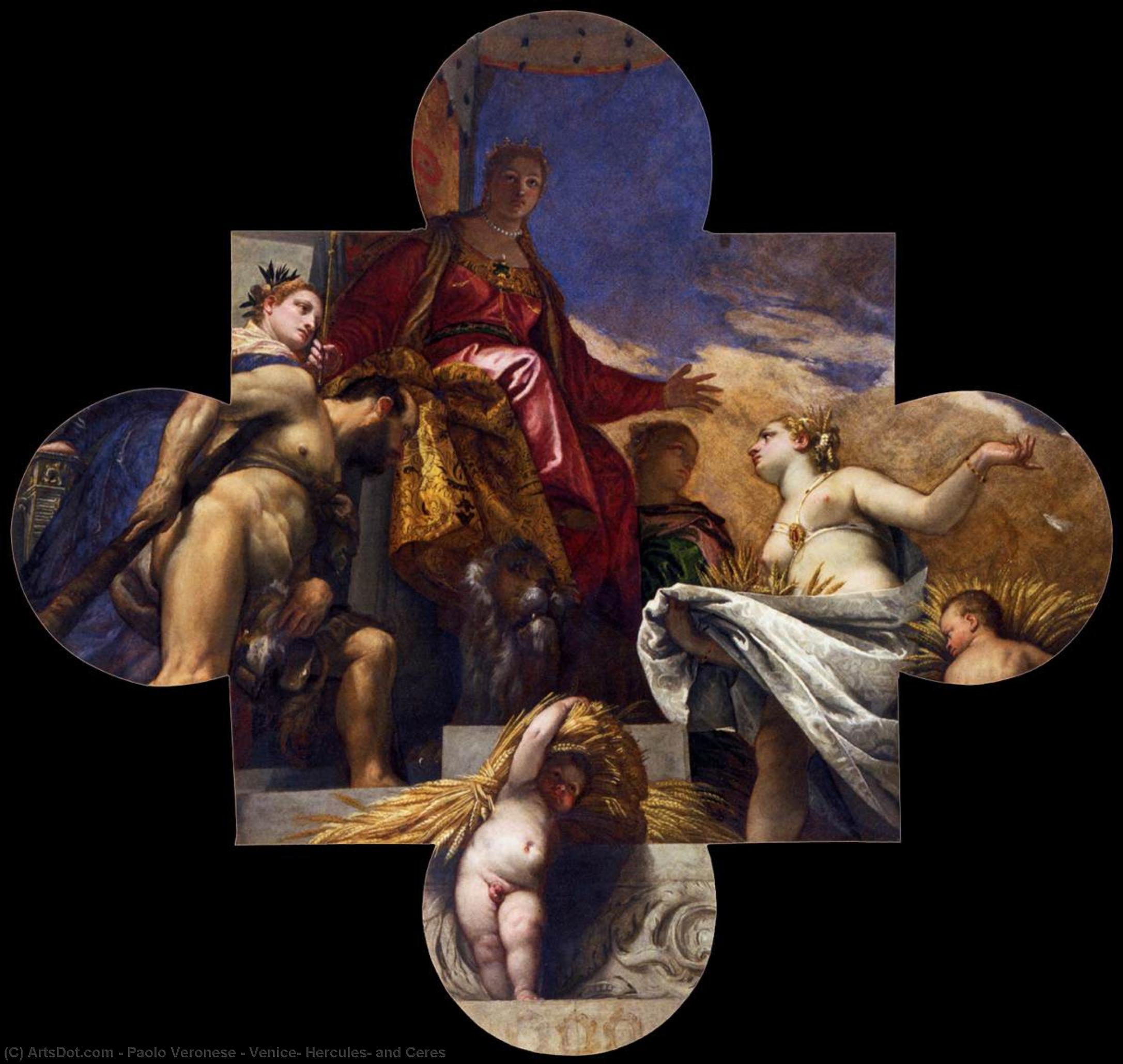 Order Paintings Reproductions Venice, Hercules, and Ceres, 1575 by Paolo Veronese (1528-1588, Italy) | ArtsDot.com